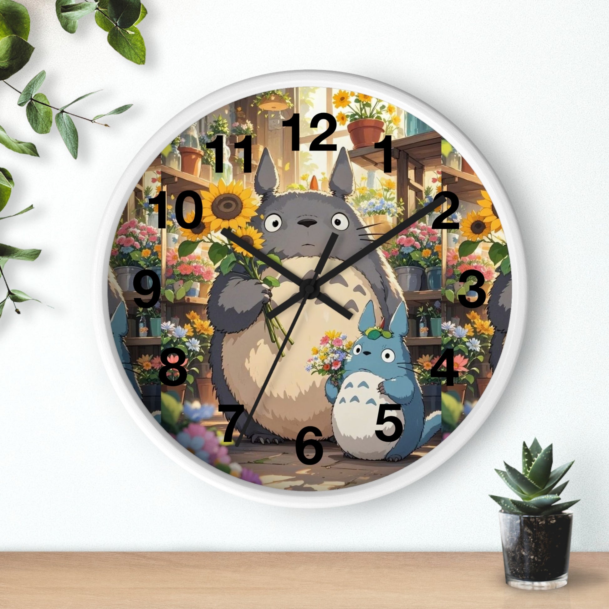 Whimsical Totoro Wall Clock – Cozy Home Decor for Anime Lovers, Gift for Birthdays, Nursery, Handmade Clock, Cute Wall Art