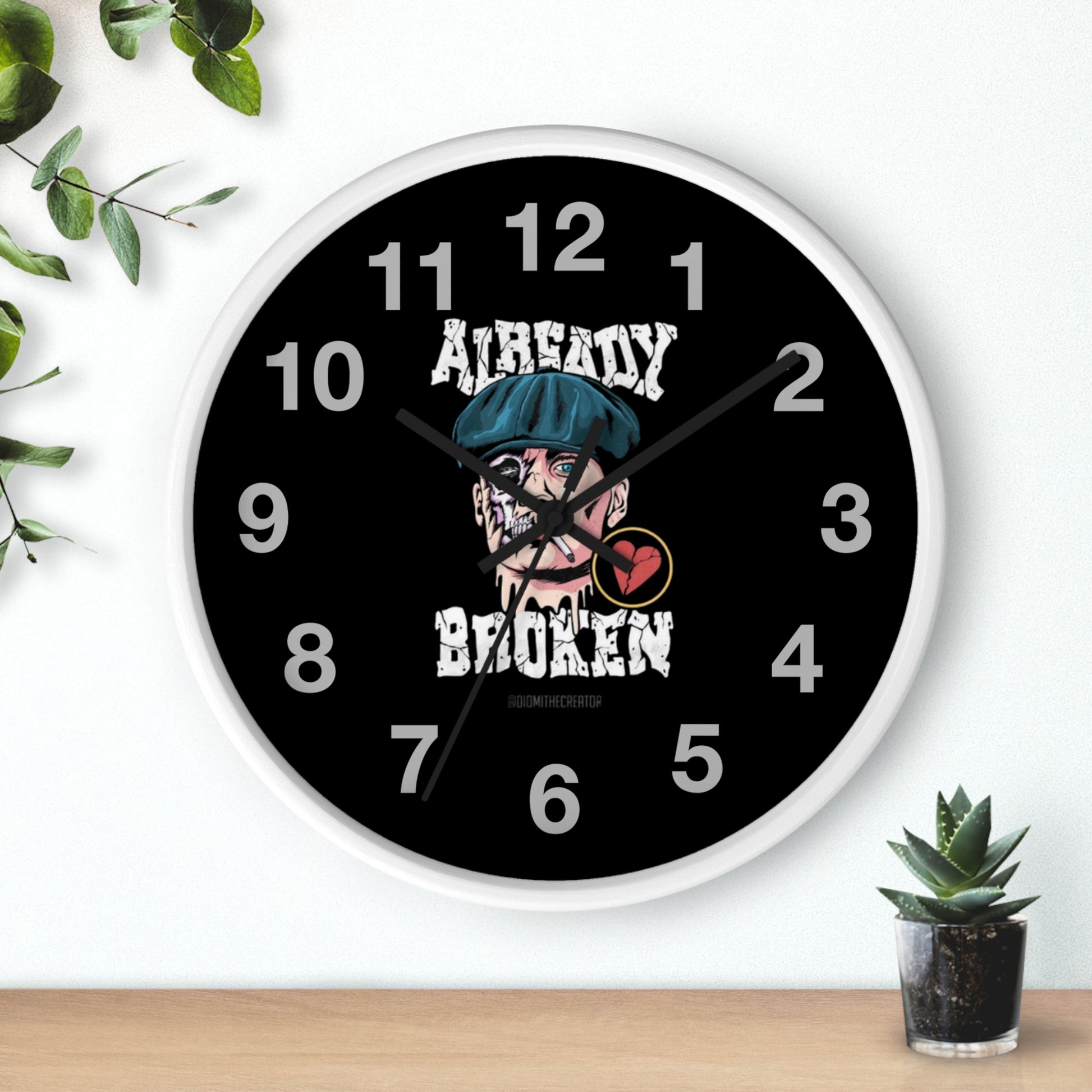 Vintage-Inspired Wall Clock | 'Already Broken' Design | Perfect for Home Decor, Gift, Office, Collectibles, Unique Wall Art