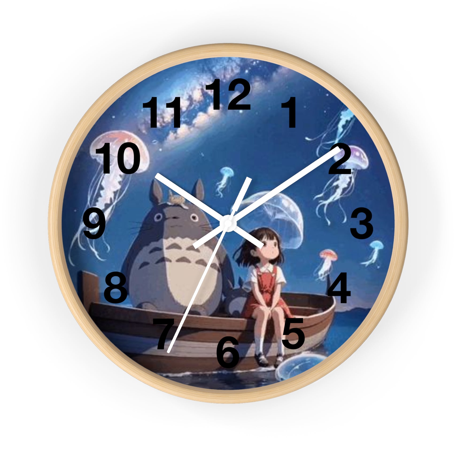 Whimsical Totoro Wall Clock - Anime Inspired Home Decor, Perfect Gift for Studio Ghibli Fans, Kid's Room Decor, Unique Clock