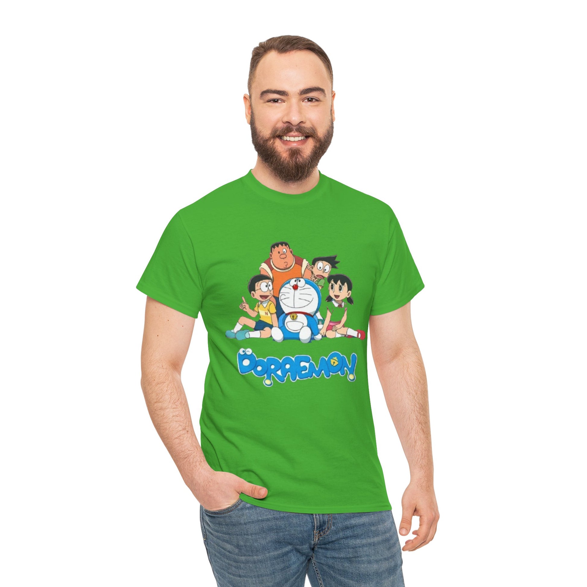 Doraemon Vintage Cartoon Unisex Tee - Nostalgic Gift for Fans, Oversized Cotton Shirt, Anime Merchandise, Casual Wear, Everyday Comfort