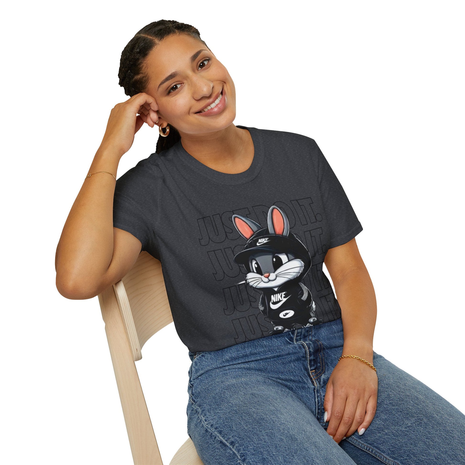 Cool Cartoon Bunny T-Shirt, Streetwear Tee, Casual Unisex Shirt, Gift for Kids & Teens, Perfect for Everyday Wear, Fun Graphic Top