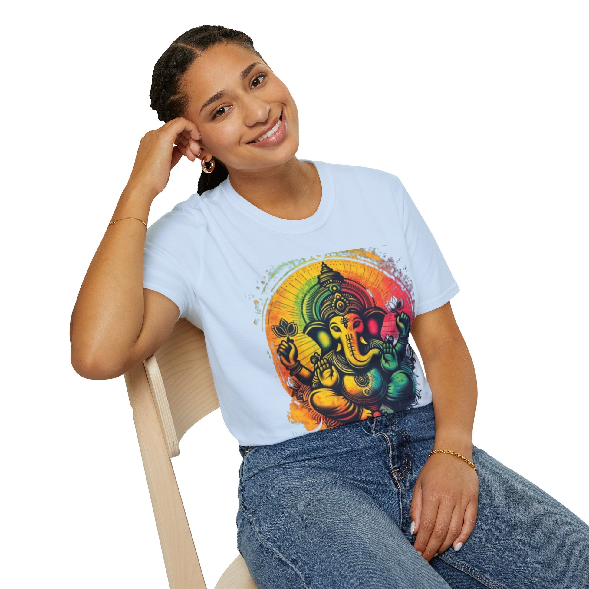 Ganesh T-Shirt, Spiritual Tee, Festival Apparel, Hindu Gifts, Artistic Shirt, Unique Clothing. Can also order in Bulk