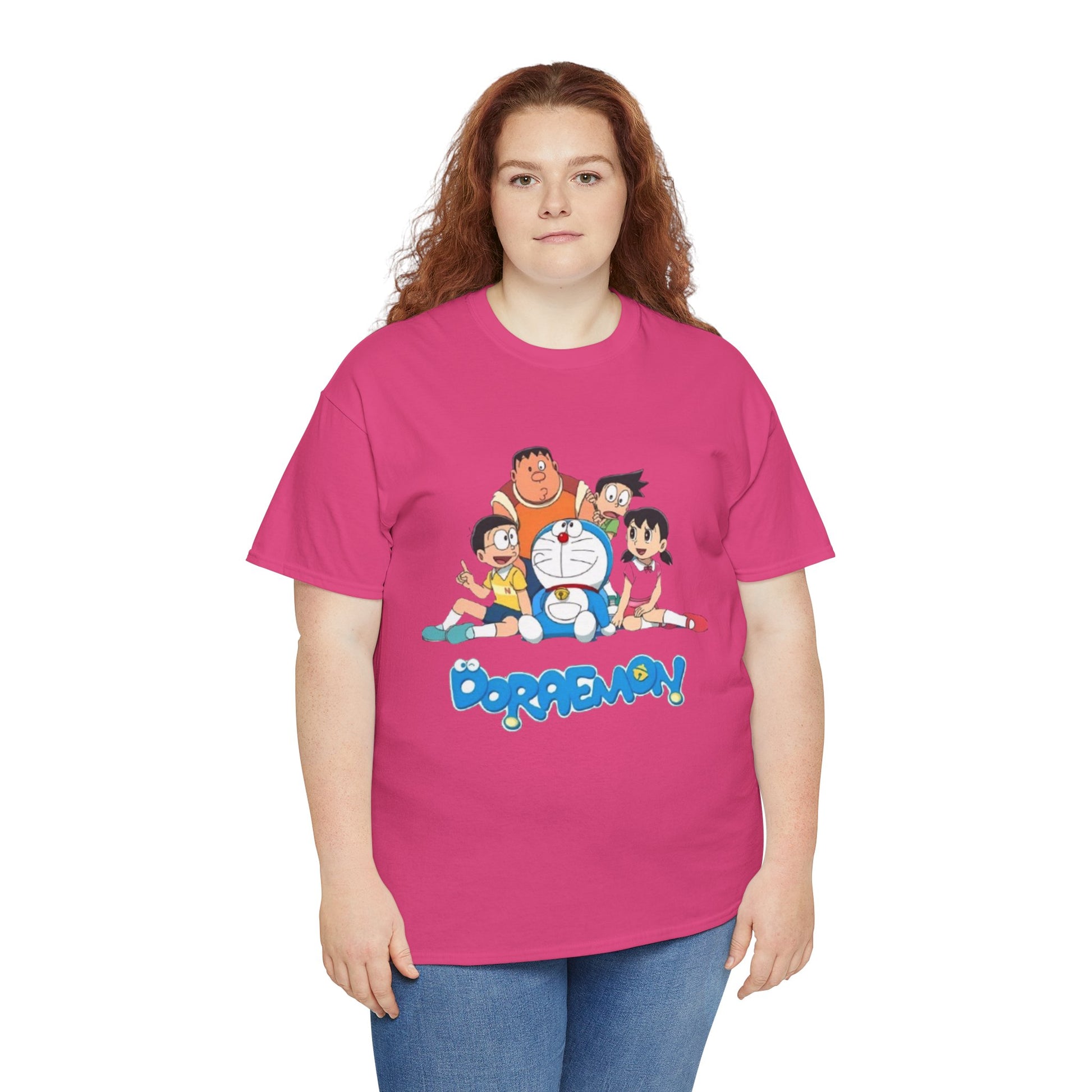 Doraemon Vintage Cartoon Unisex Tee - Nostalgic Gift for Fans, Oversized Cotton Shirt, Anime Merchandise, Casual Wear, Everyday Comfort