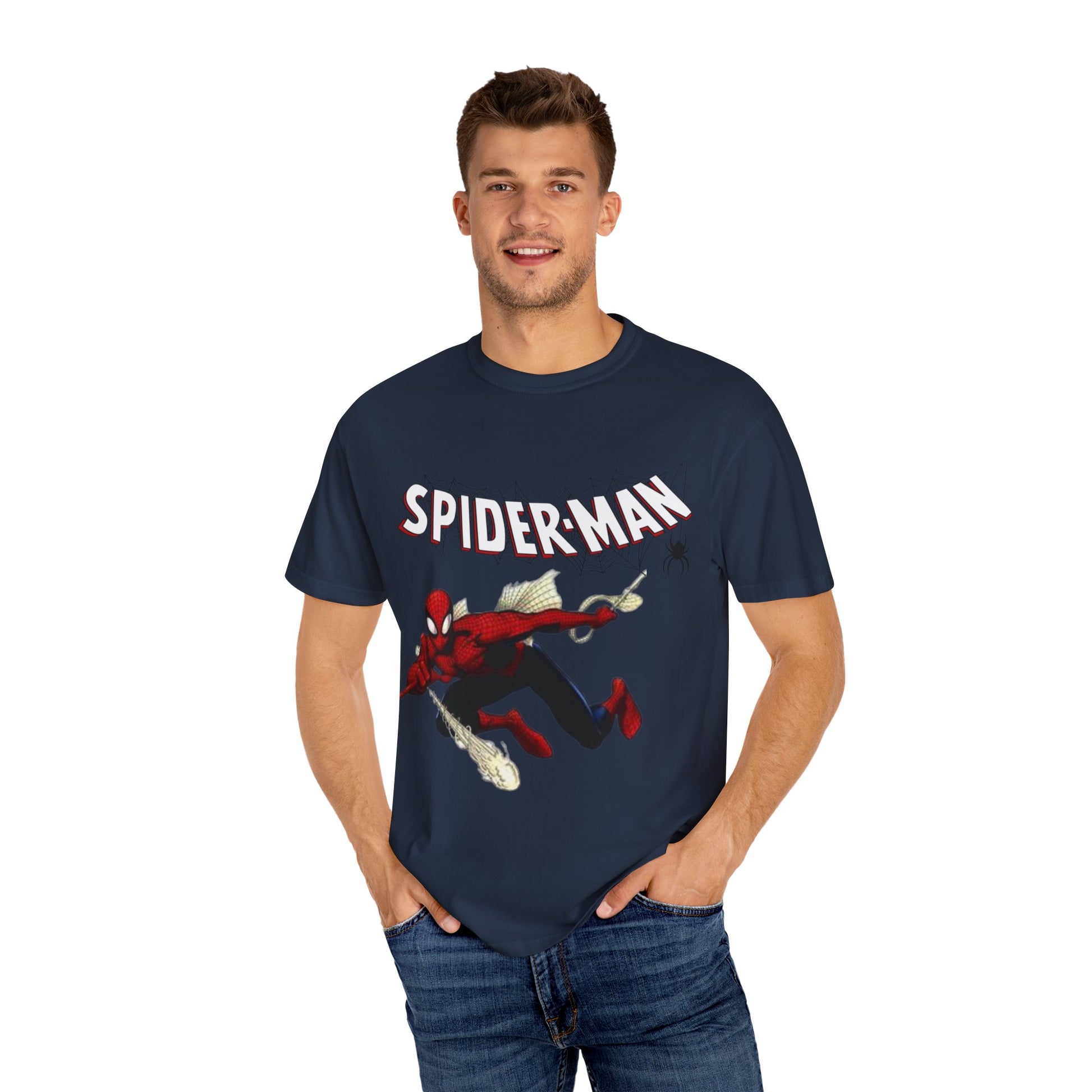 Spiderman Unisex Garment-Dyed T-Shirt | Superhero Apparel, Comic Fan Gift, Nerdy Fashion, Casual Wear, Birthday Gift, Marvel Merchandise