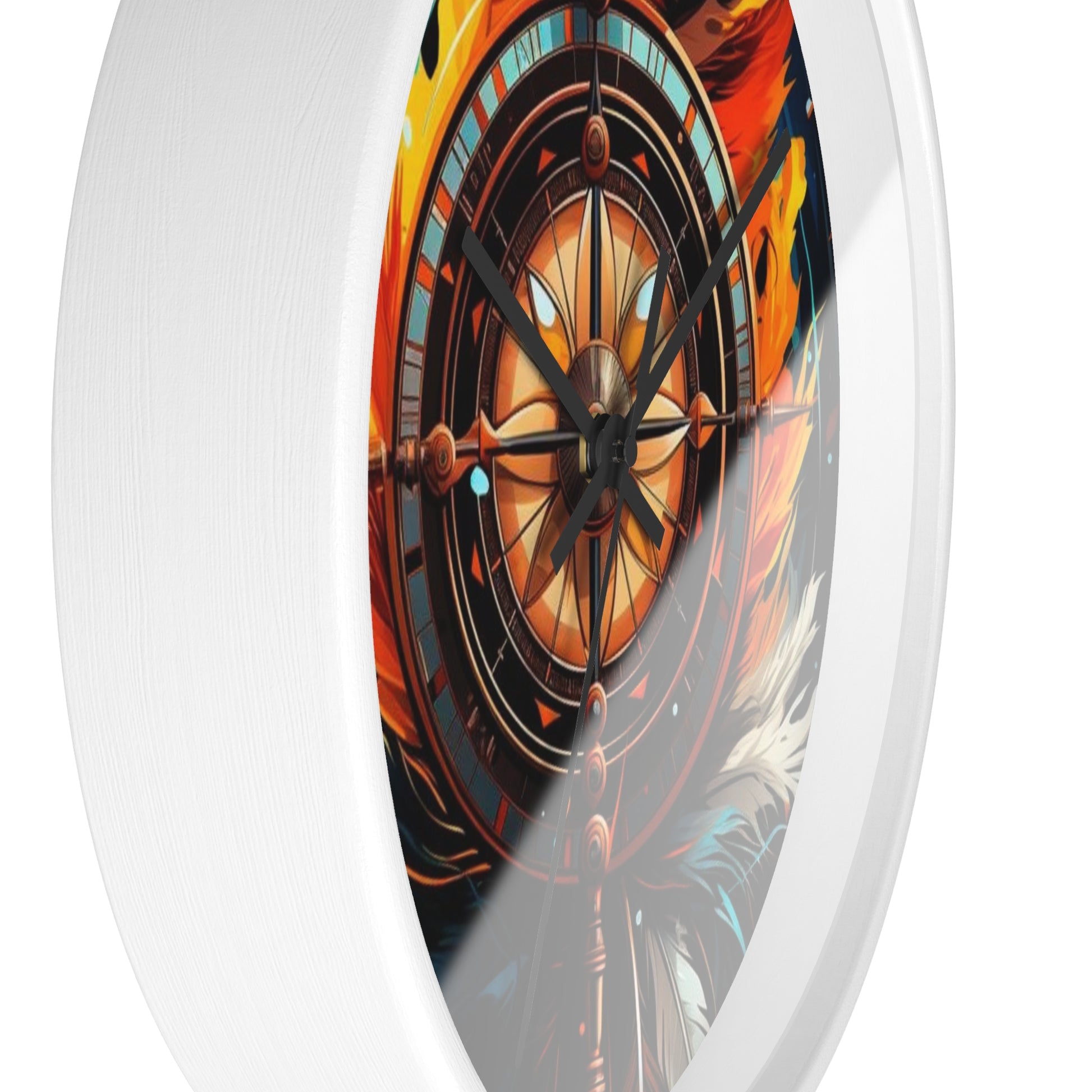 Vibrant Fire-Inspired Wall Clock, Home Decor for Bohemian Style, Unique Gift for Birthdays, Art Lovers, and Housewarming