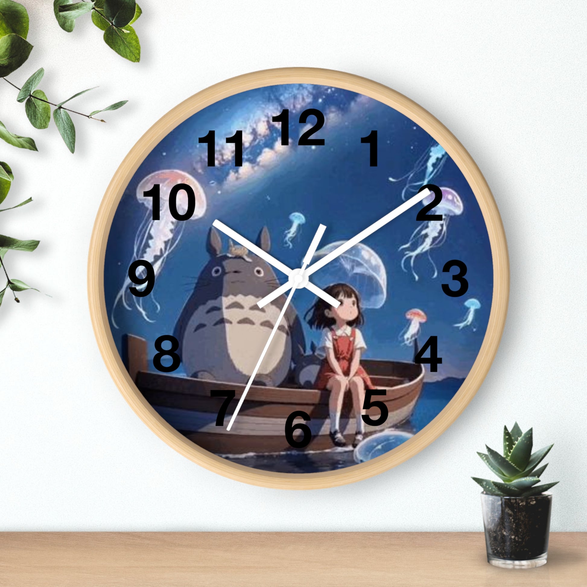 Whimsical Totoro Wall Clock - Anime Inspired Home Decor, Perfect Gift for Studio Ghibli Fans, Kid's Room Decor, Unique Clock