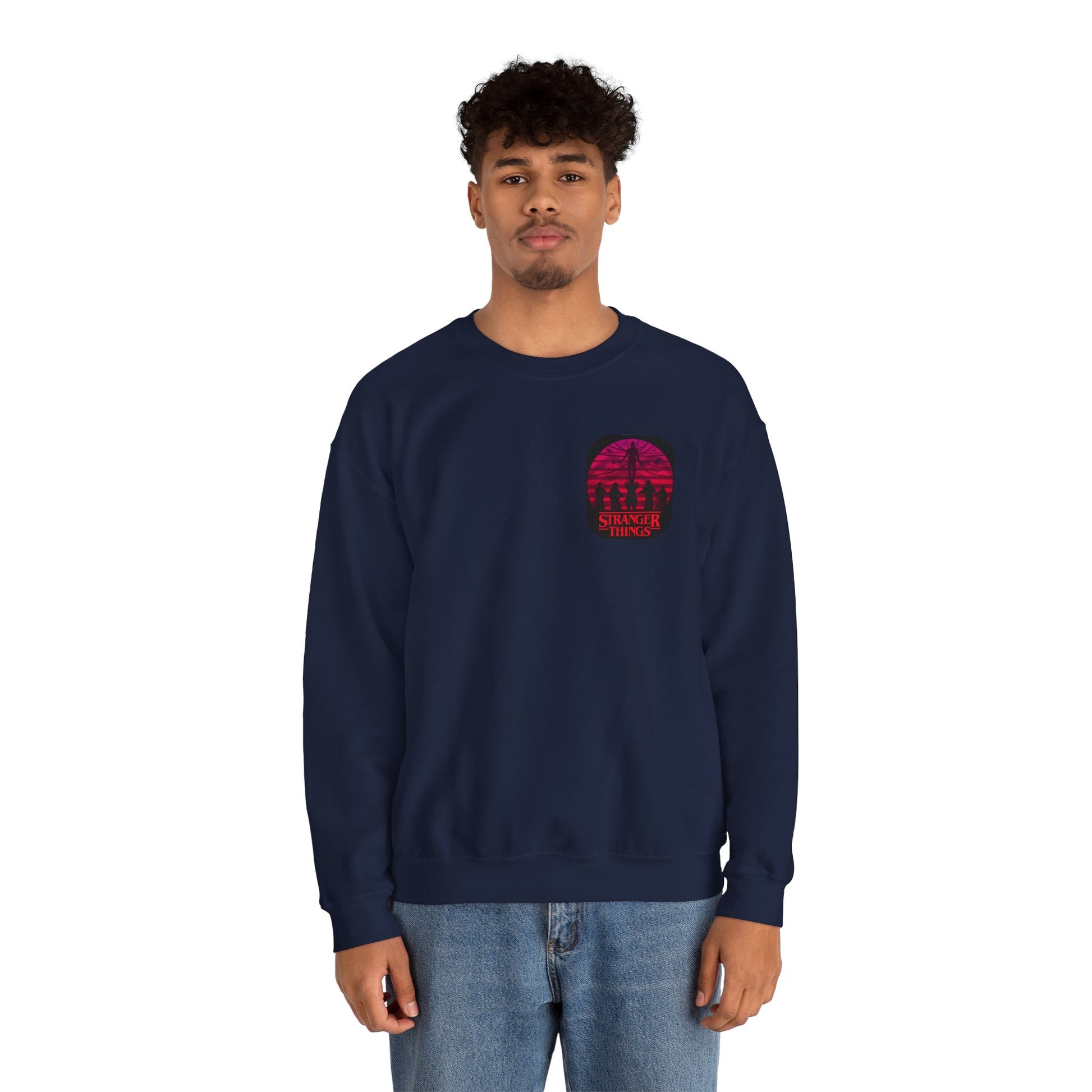 Stranger things Artistic Crewneck Sweatshirt, Cozy Sweatshirt, Unique Gift, Gender Neutral Apparel, Creative Fashion, Everyday Wear, Casual Style