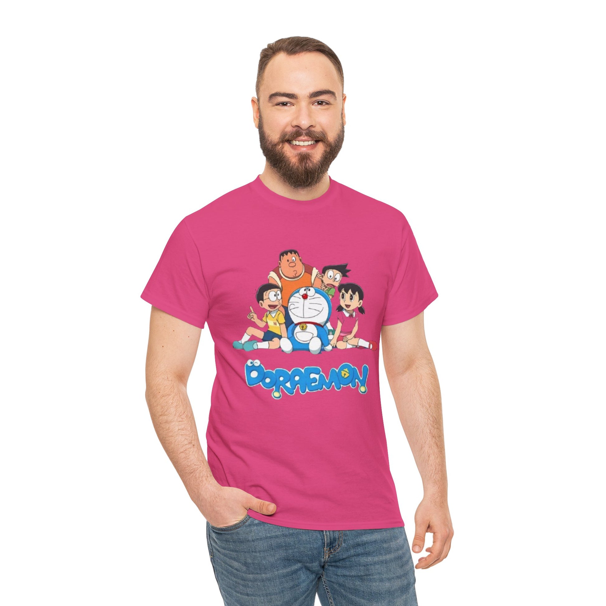 Doraemon Vintage Cartoon Unisex Tee - Nostalgic Gift for Fans, Oversized Cotton Shirt, Anime Merchandise, Casual Wear, Everyday Comfort