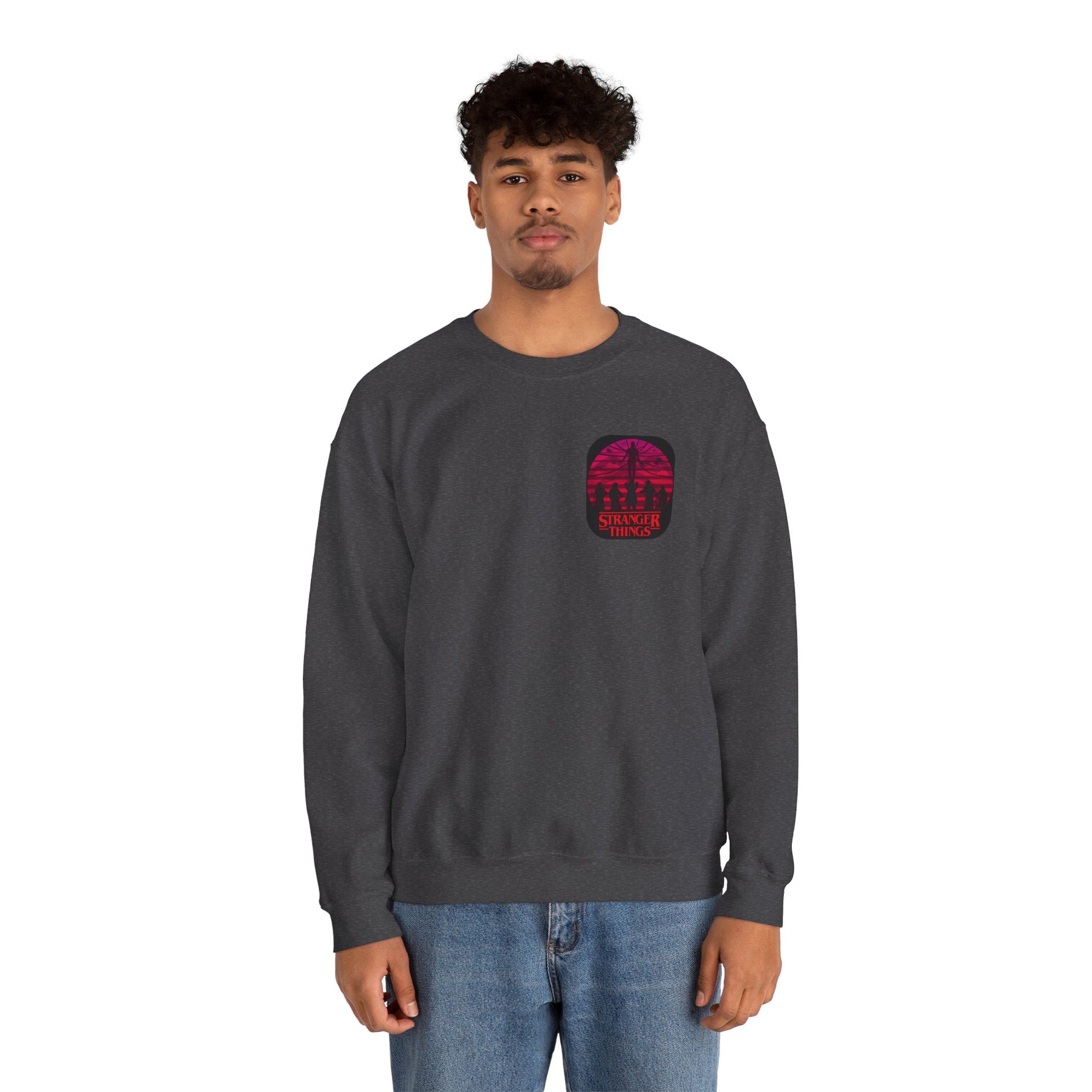 Stranger things Artistic Crewneck Sweatshirt, Cozy Sweatshirt, Unique Gift, Gender Neutral Apparel, Creative Fashion, Everyday Wear, Casual Style