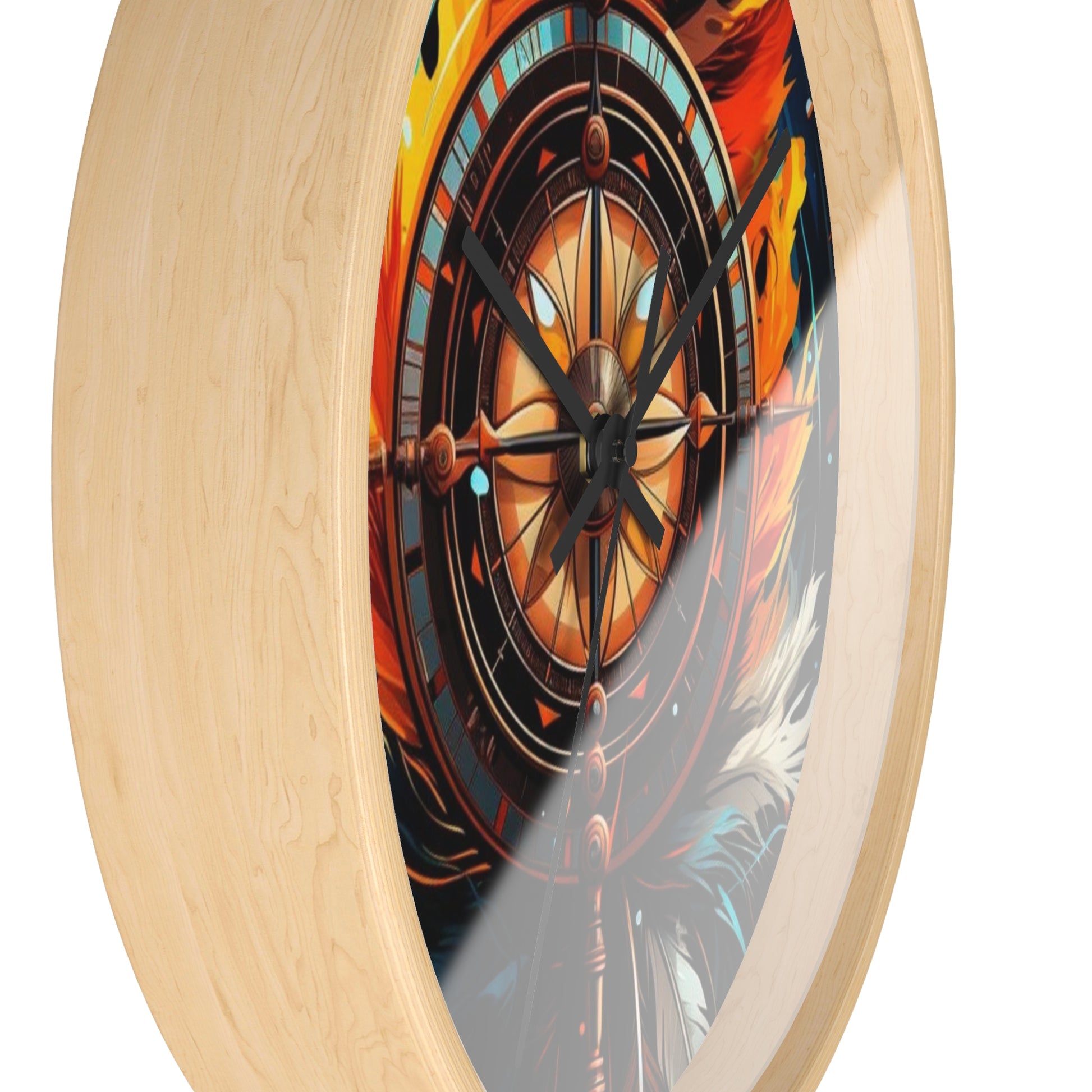 Vibrant Fire-Inspired Wall Clock, Home Decor for Bohemian Style, Unique Gift for Birthdays, Art Lovers, and Housewarming
