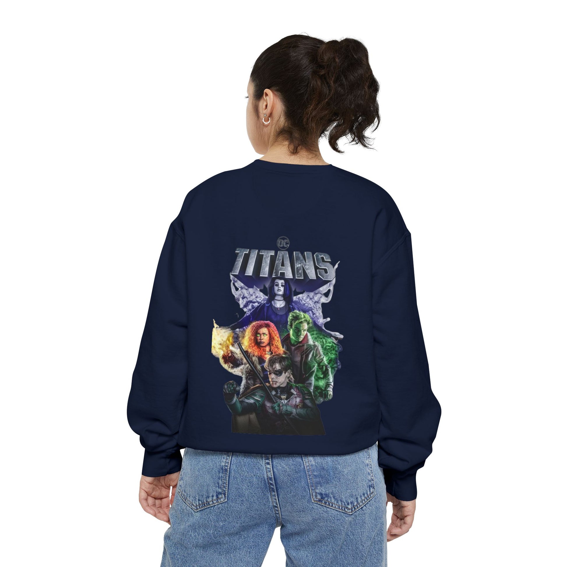DC Titans Graphic Unisex Sweatshirt, Cozy Sweatshirt for Fans, Perfect Gift for Birthdays, Comfy Spring Fashion, Casual Layering Piece