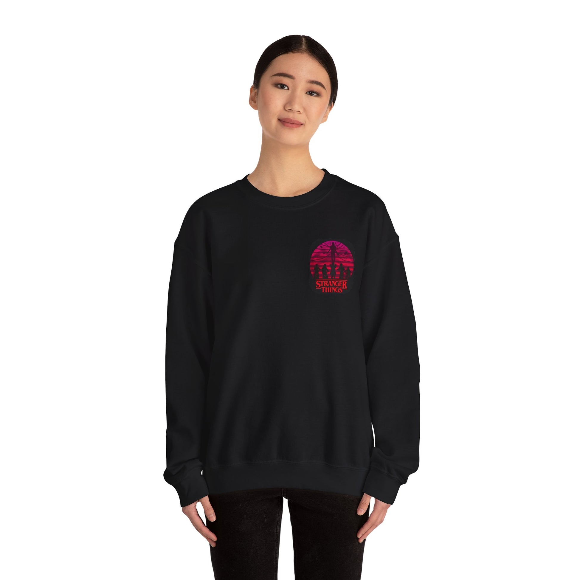 Stranger things Artistic Crewneck Sweatshirt, Cozy Sweatshirt, Unique Gift, Gender Neutral Apparel, Creative Fashion, Everyday Wear, Casual Style