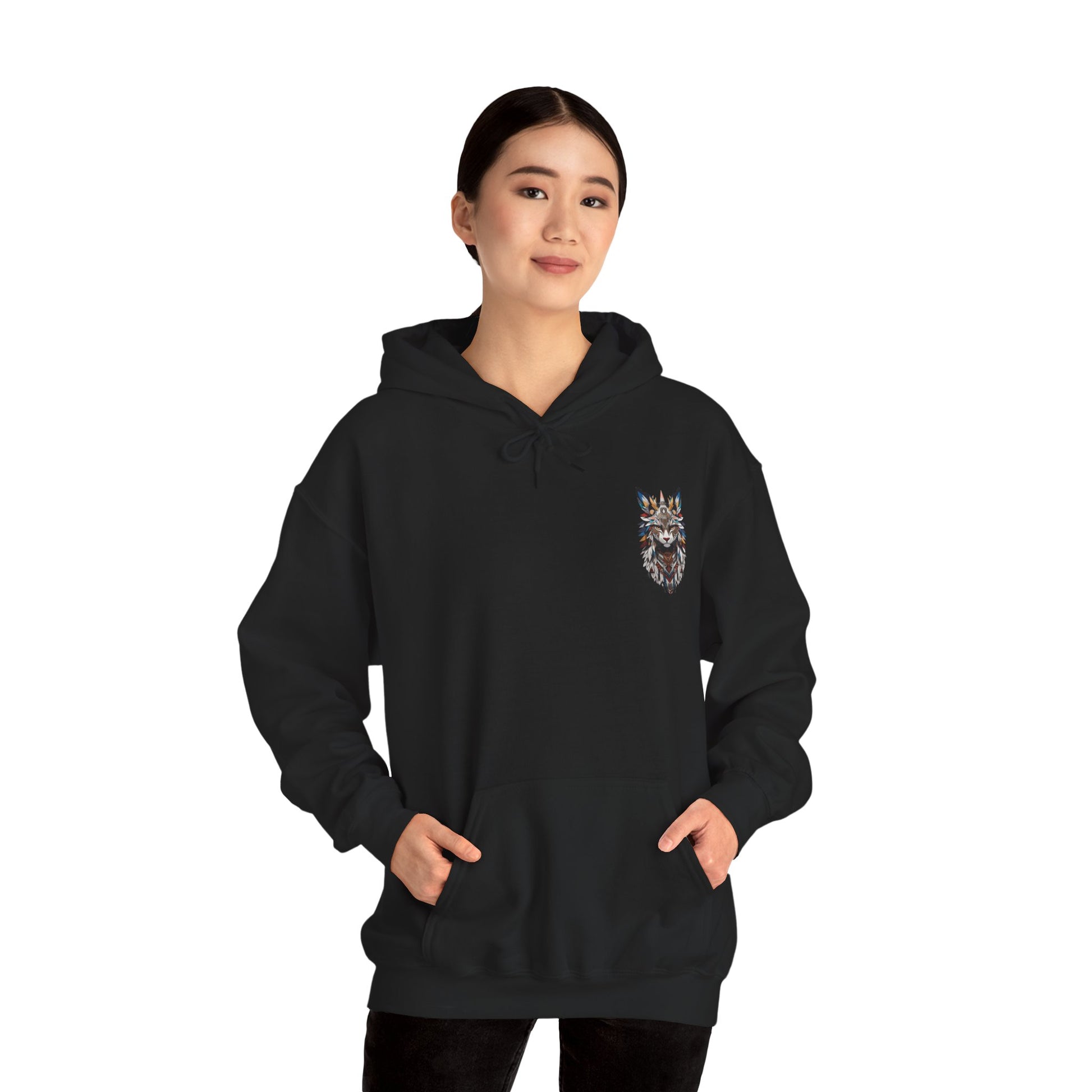 Bohemian Wolf Hooded Sweatshirt | Cozy Unisex Sweatshirt for Animal Lovers, Gift for Nature Enthusiasts, Hoodie for Fall