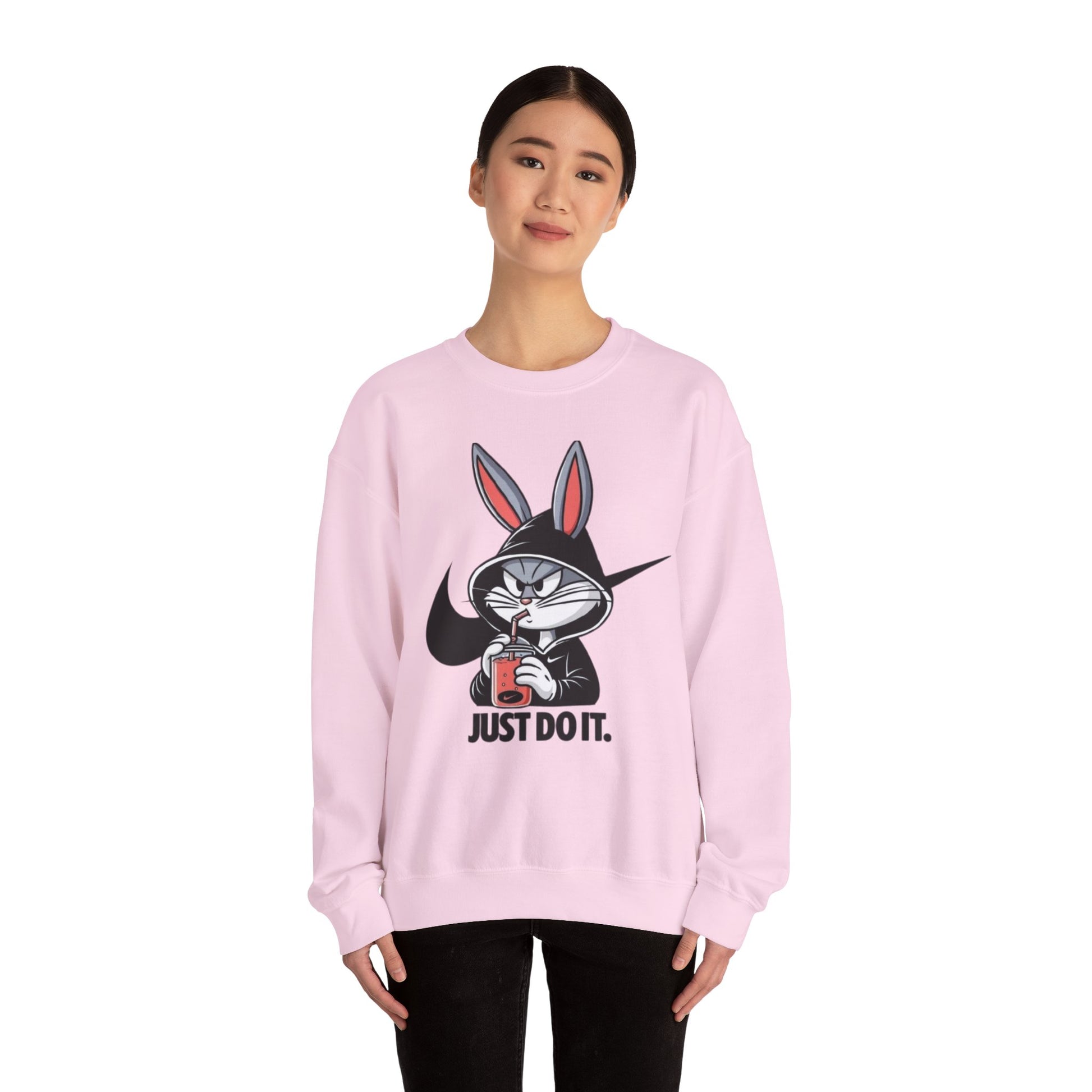 Cool Rabbit Crewneck Sweatshirt, Unisex Sweatshirt, Casual Hoodie, Gift for Him, Cozy Fashionwear