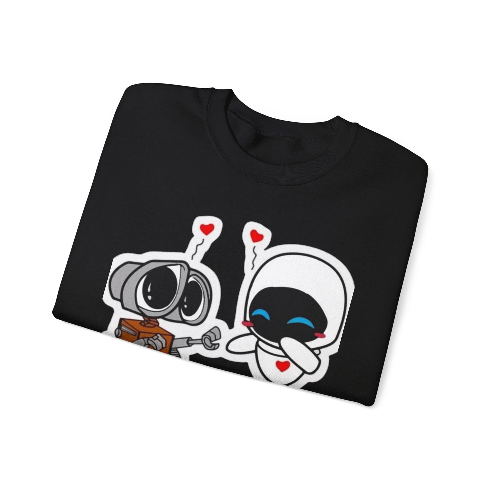 Cute Robot Love Crewneck Sweatshirt, Valentine's Day Gift, Cozy Unisex Pullover, Couple Sweatshirt, Cute Graphic Apparel