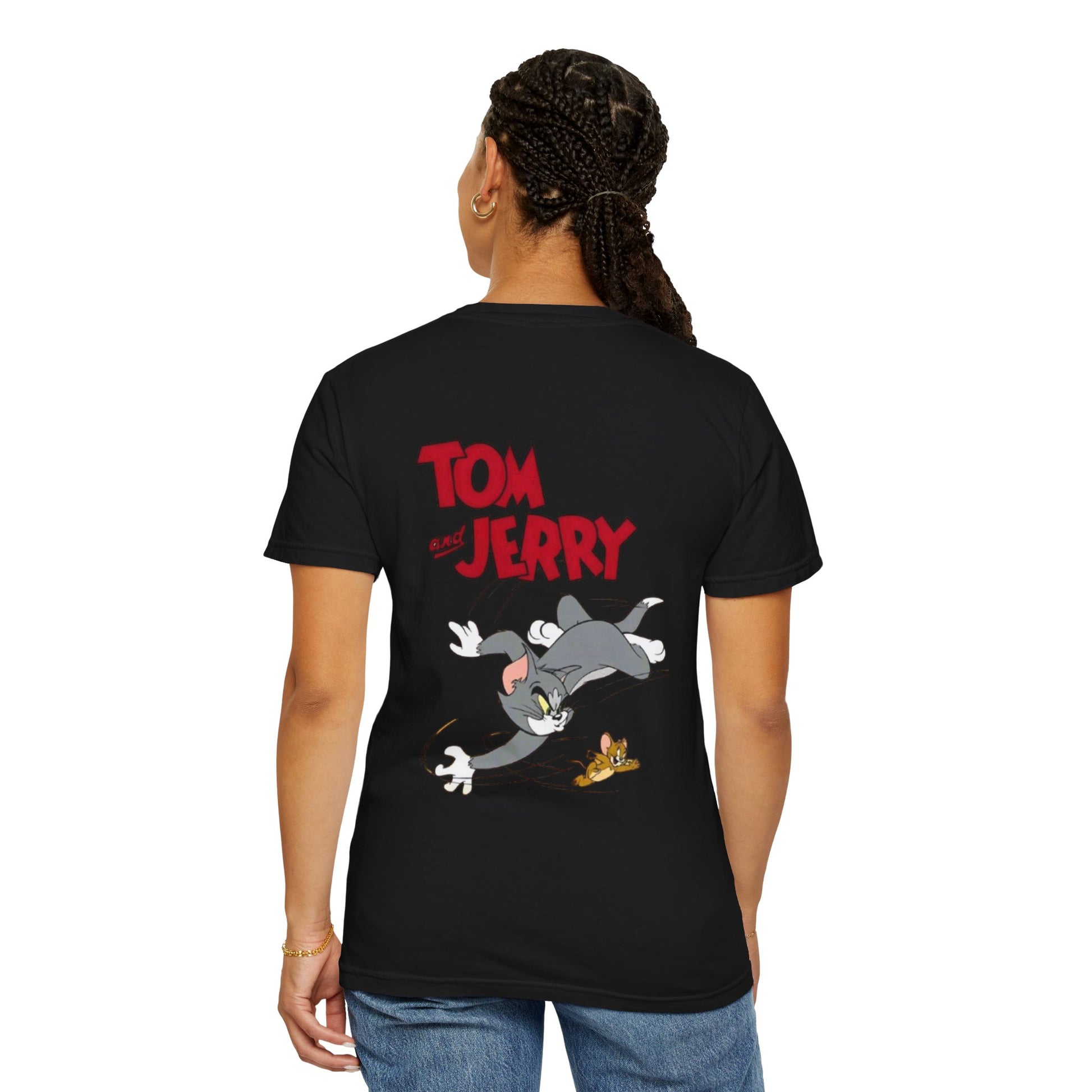 Tom and Jerry Garment-Dyed T-shirt, Cartoon T-shirt, Unisex T-shirt, Funny Shirt, Vintage Cartoon Tee, Gift for Him/Her