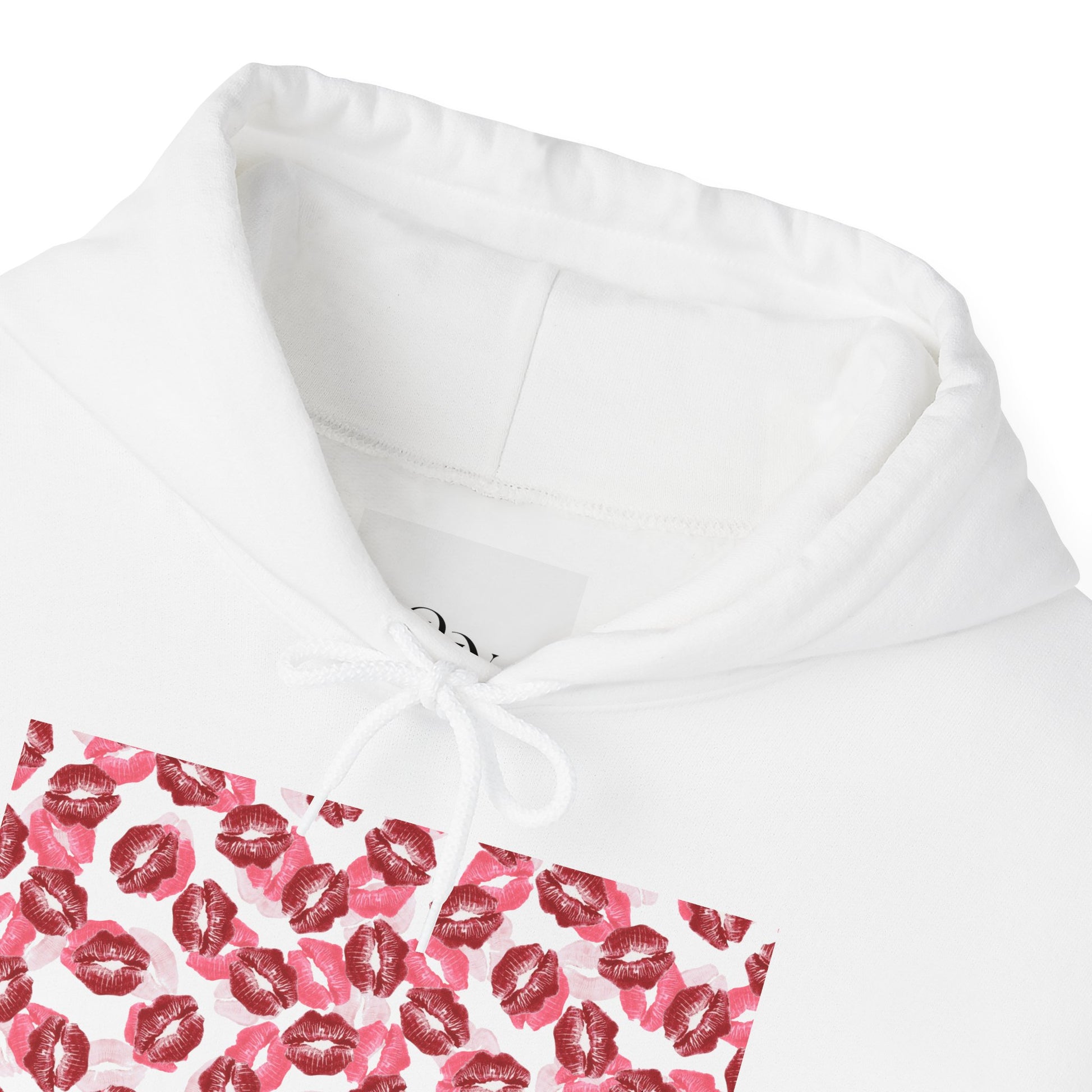 kiss print Cozy Floral Pattern Hoodie - Casual Fashion, Perfect for Gifting, Unisex Style, Comfortable Sweatshirt, Great for All Seasons