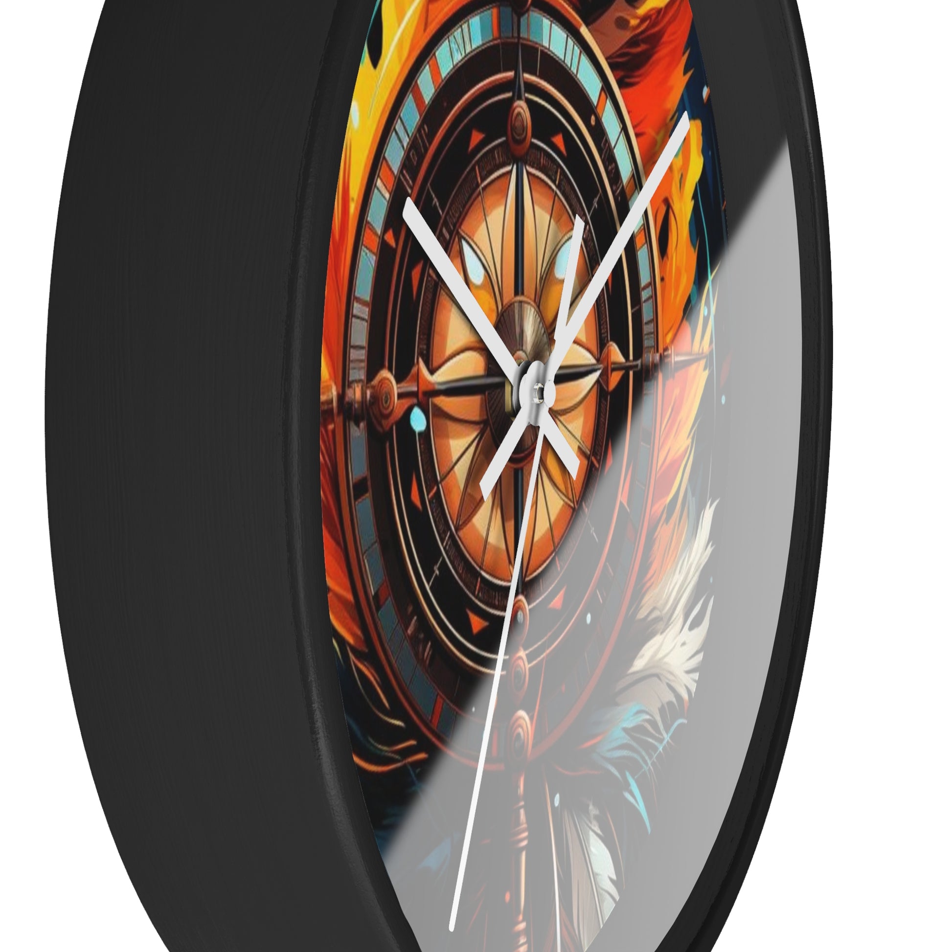 Vibrant Fire-Inspired Wall Clock, Home Decor for Bohemian Style, Unique Gift for Birthdays, Art Lovers, and Housewarming
