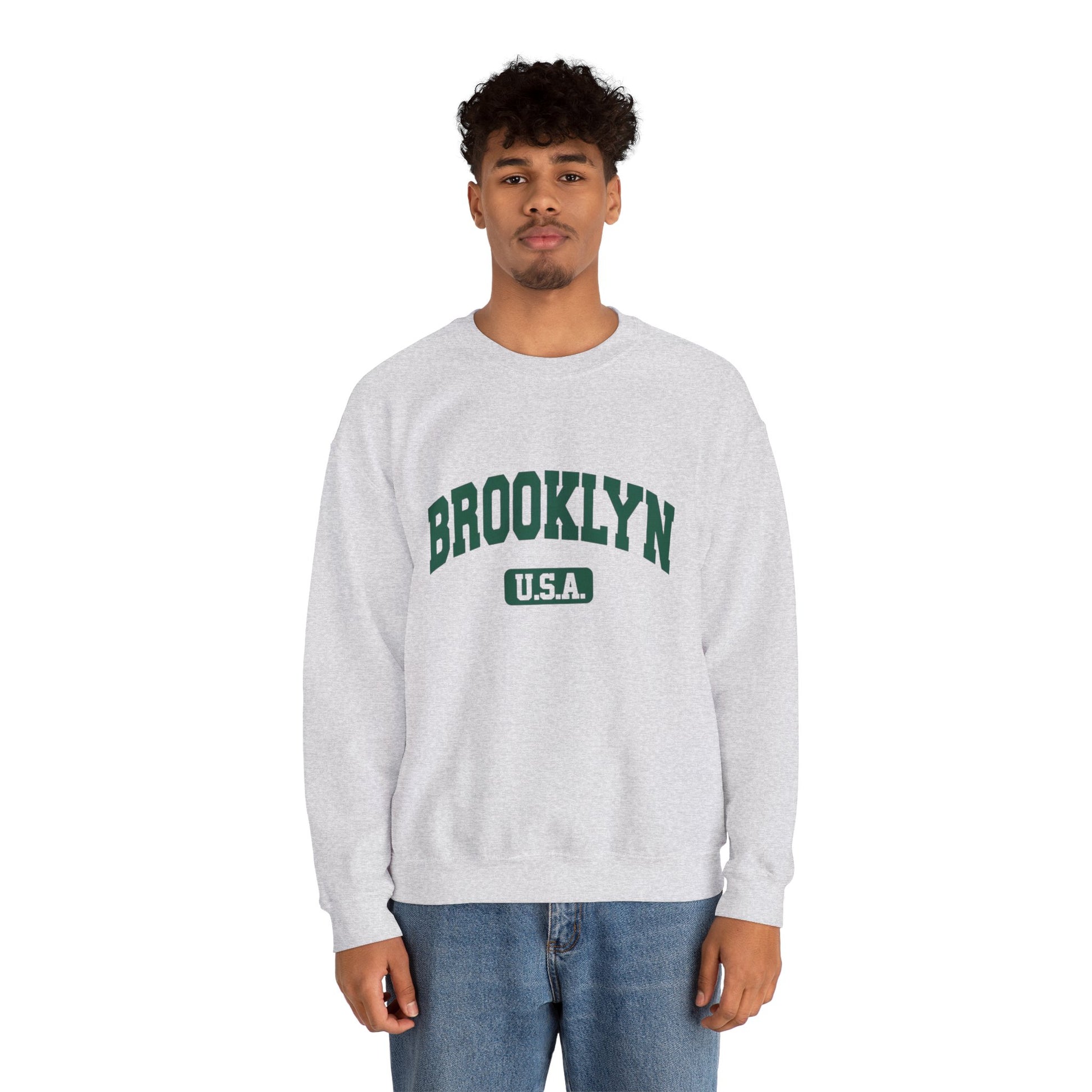 cool print Brooklyn Graphic Crewneck Sweatshirt, Cozy Unisex Sweatshirt, Casual Streetwear, Perfect Gift for Friends, Fall Layering Essential