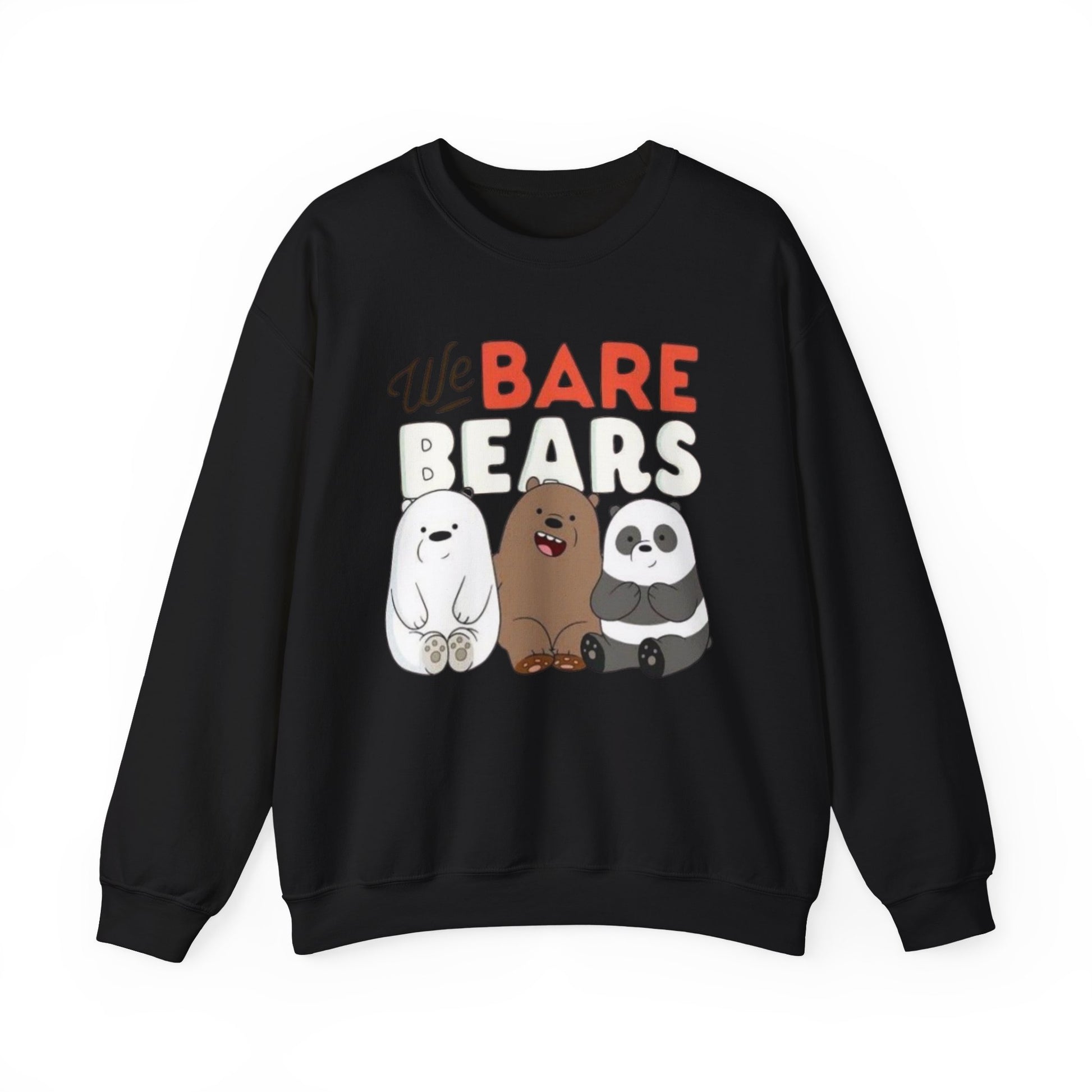Cozy Cartoon Sweatshirt for Bear Lovers, We Bare Bears Crewneck, Cute Gift for Birthdays, Casual Wear, Animal Lover Apparel