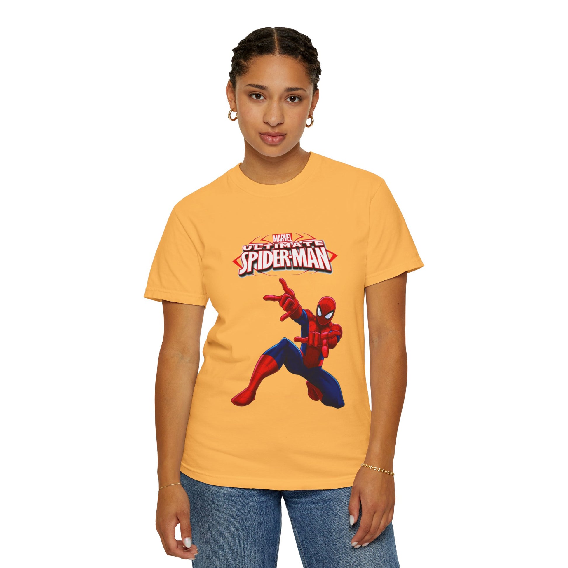 Marvel Spider-Man Unisex Garment-Dyed T-Shirt, Superhero Tee, Comic Fan Gift, Casual Wear, Birthday, Kids Clothing