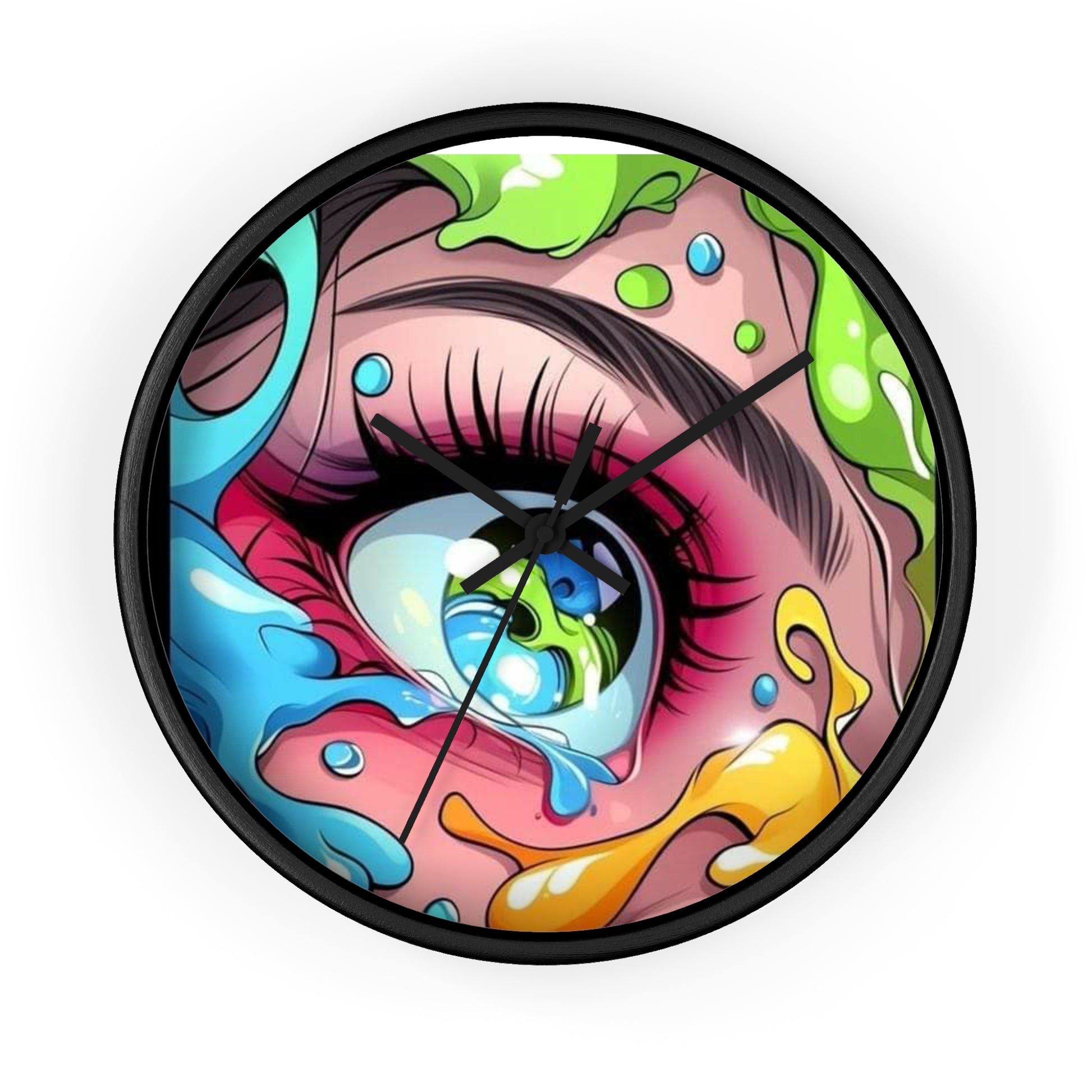 Vibrant Artistic Wall Clock - Eye Design, Colorful Home Decor, Unique Gift, Modern Art, Bedroom Wall Art, Handmade Clock
