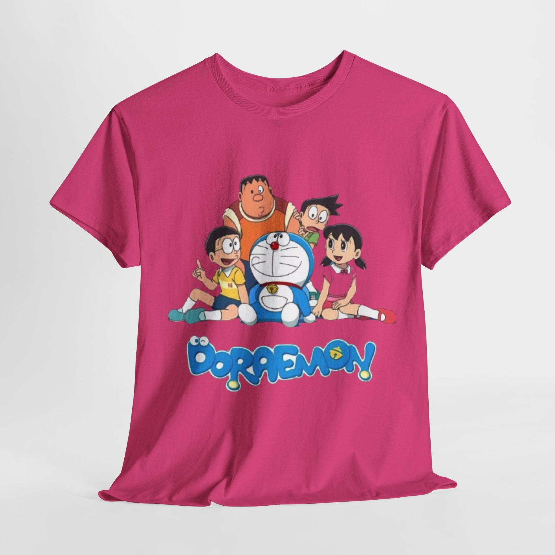 Doraemon Vintage Cartoon Unisex Tee - Nostalgic Gift for Fans, Oversized Cotton Shirt, Anime Merchandise, Casual Wear, Everyday Comfort