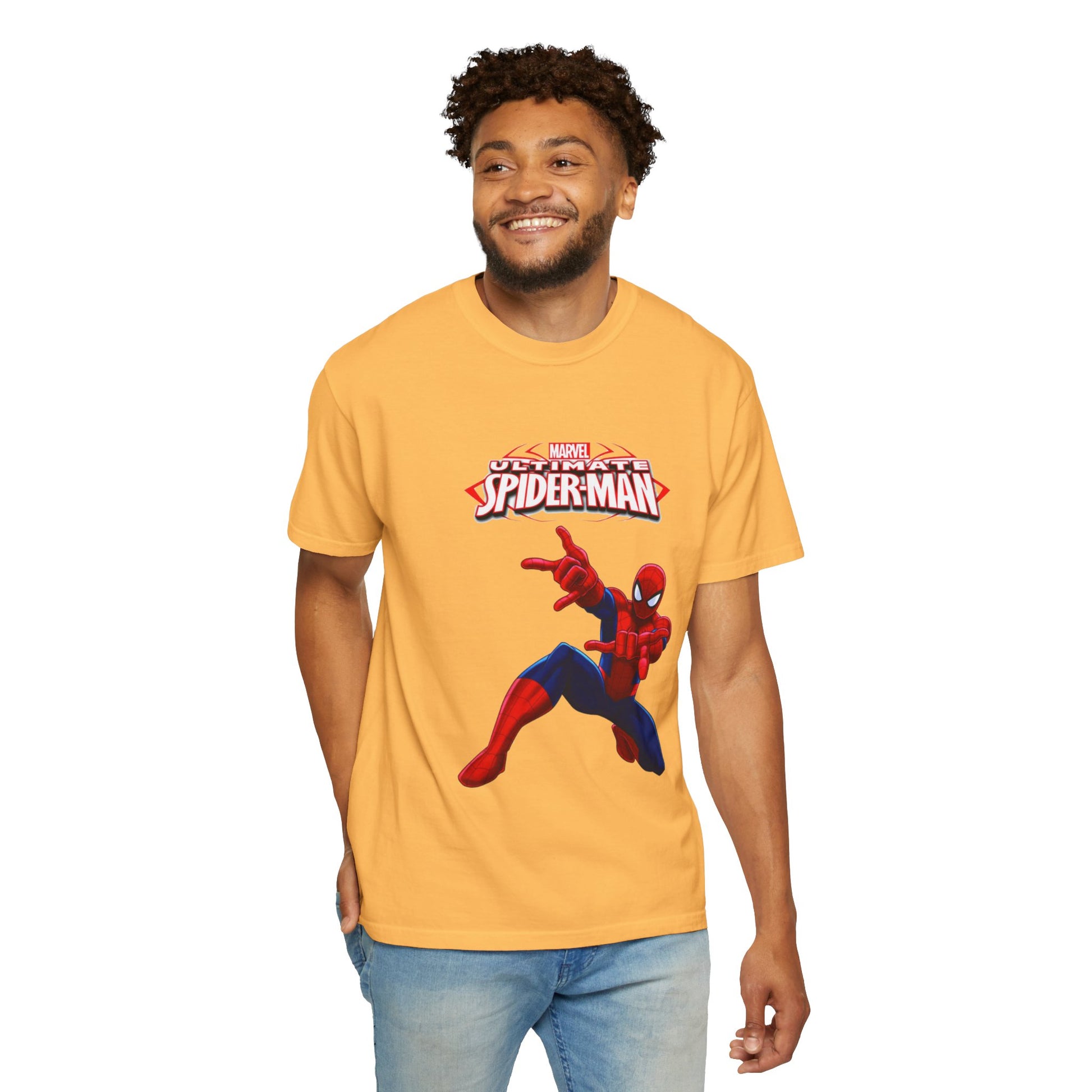 Marvel Spider-Man Unisex Garment-Dyed T-Shirt, Superhero Tee, Comic Fan Gift, Casual Wear, Birthday, Kids Clothing