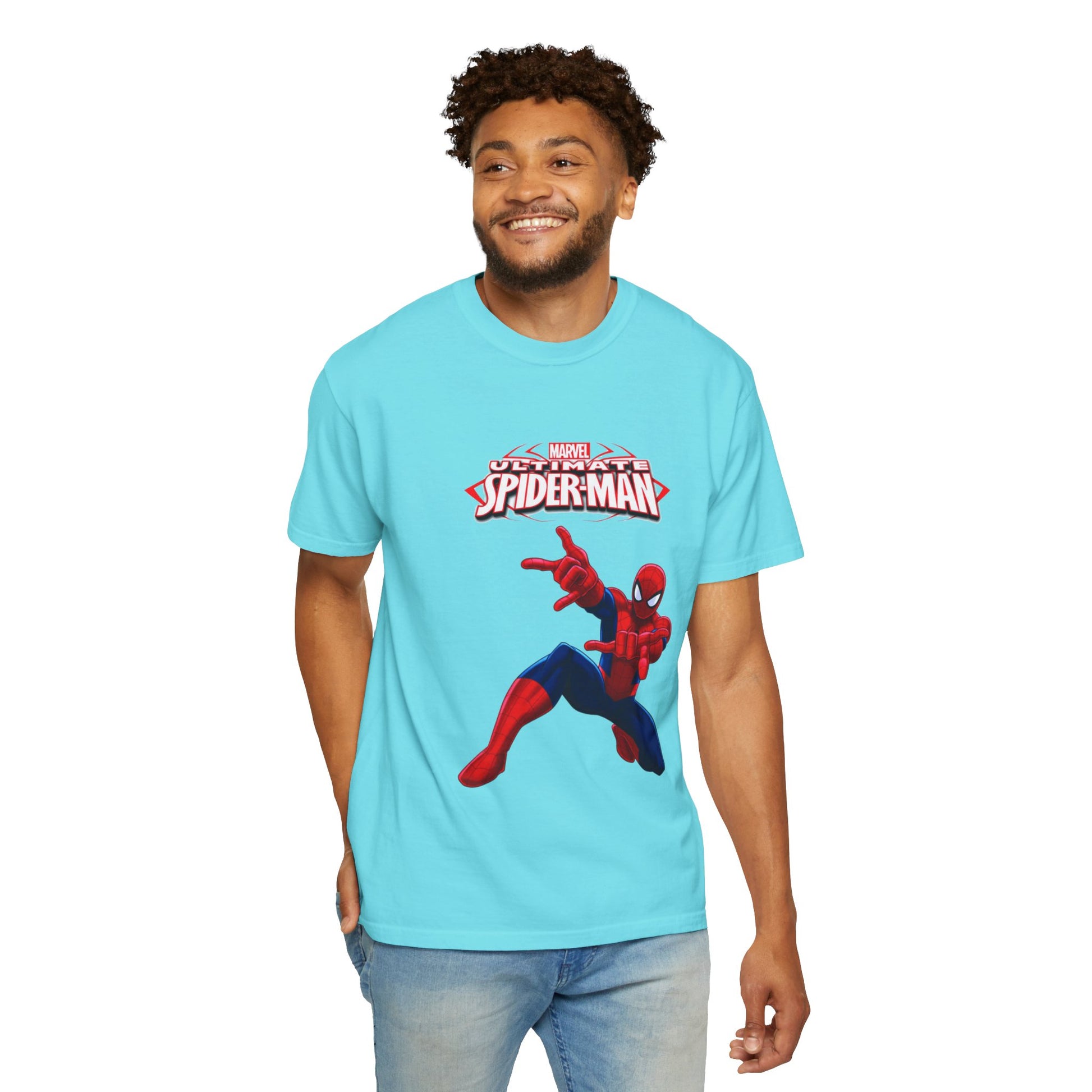Marvel Spider-Man Unisex Garment-Dyed T-Shirt, Superhero Tee, Comic Fan Gift, Casual Wear, Birthday, Kids Clothing