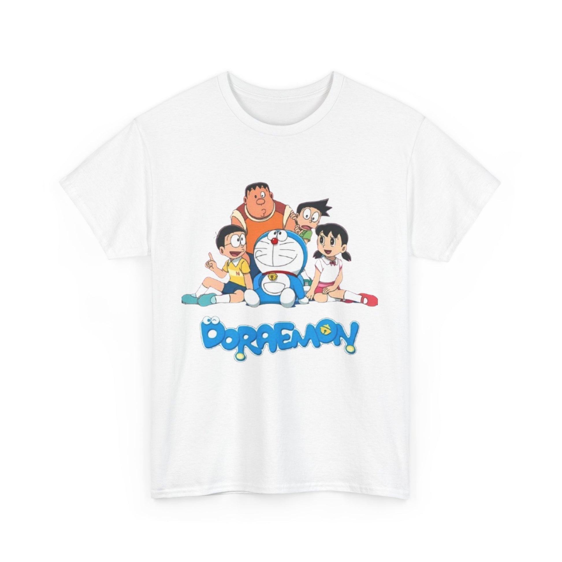 Doraemon Vintage Cartoon Unisex Tee - Nostalgic Gift for Fans, Oversized Cotton Shirt, Anime Merchandise, Casual Wear, Everyday Comfort