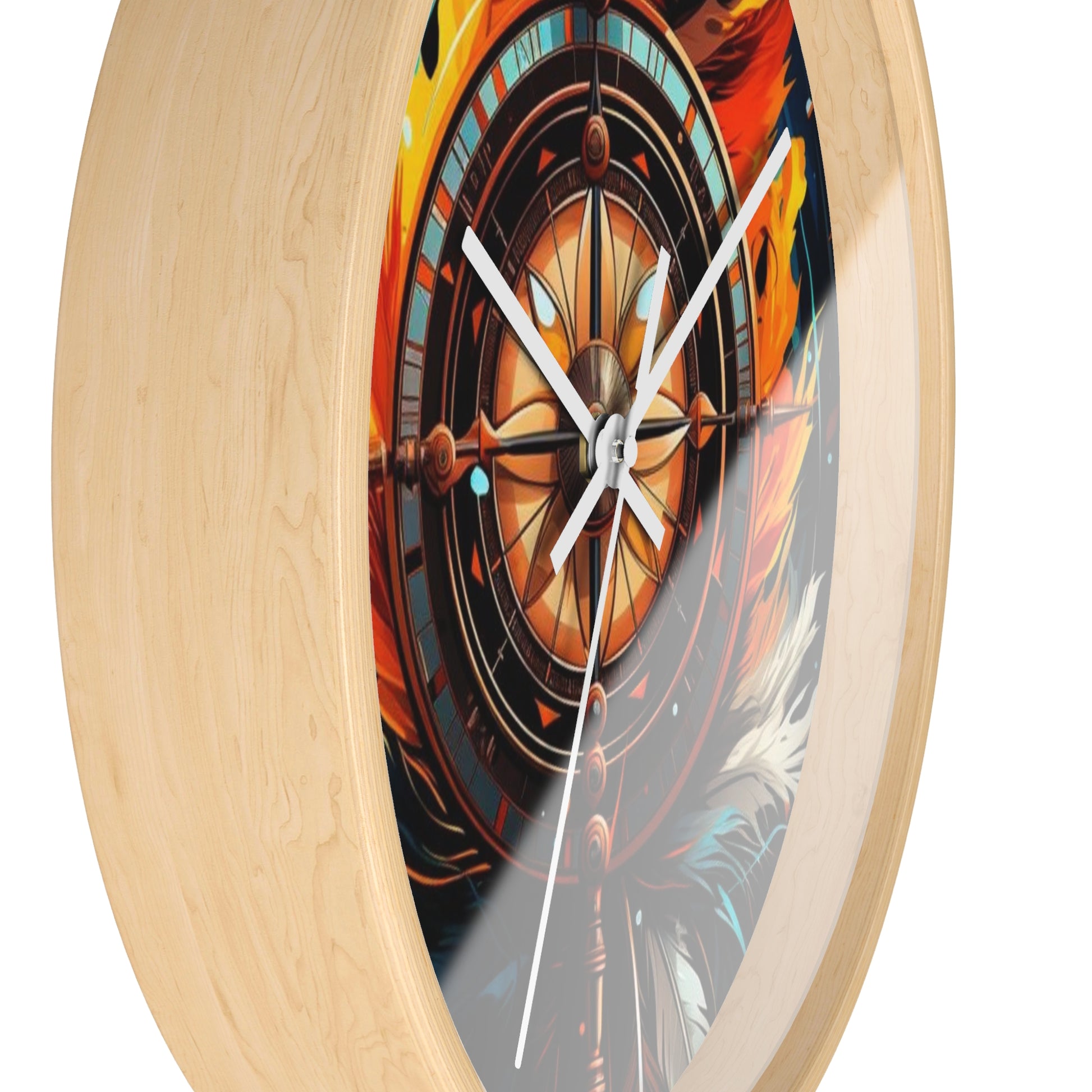 Vibrant Fire-Inspired Wall Clock, Home Decor for Bohemian Style, Unique Gift for Birthdays, Art Lovers, and Housewarming