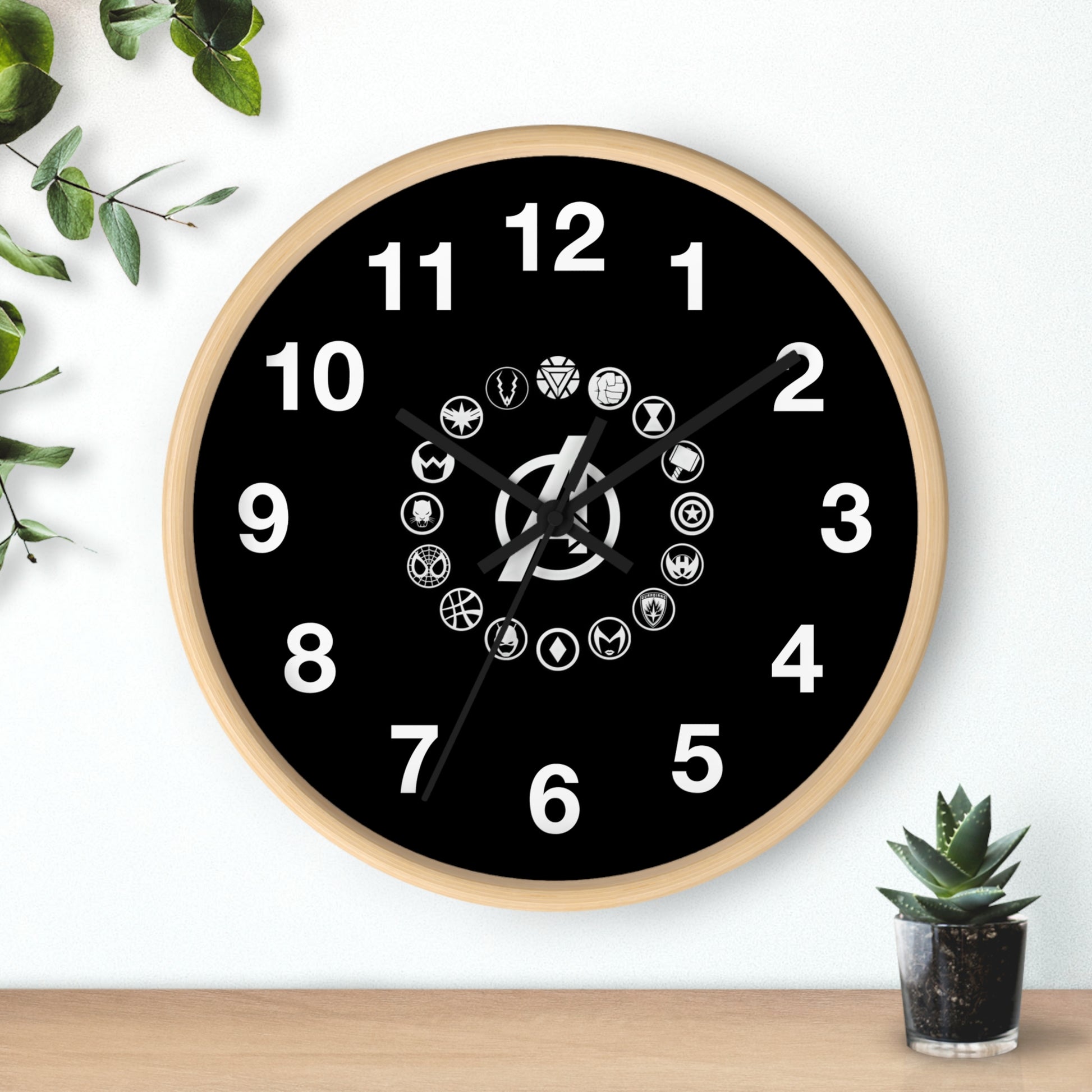 Superhero Wall Clock, Marvel Inspired Timepiece, Unique Gift for Comic Fans, Home Decor, Geeky Wall Art, Kids' Room Accessories