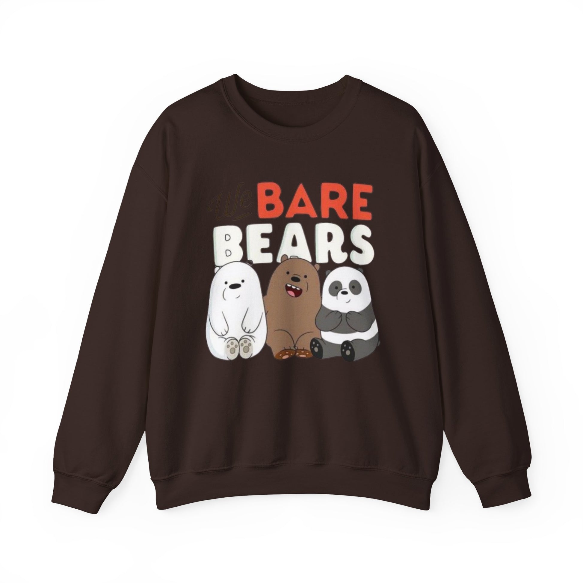 Cozy Cartoon Sweatshirt for Bear Lovers, We Bare Bears Crewneck, Cute Gift for Birthdays, Casual Wear, Animal Lover Apparel