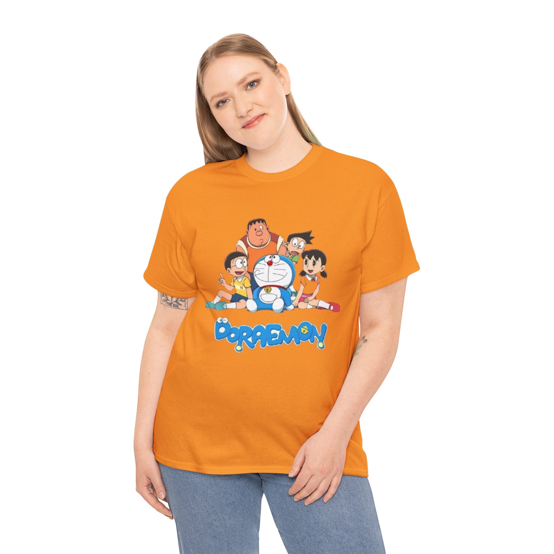 Doraemon Vintage Cartoon Unisex Tee - Nostalgic Gift for Fans, Oversized Cotton Shirt, Anime Merchandise, Casual Wear, Everyday Comfort