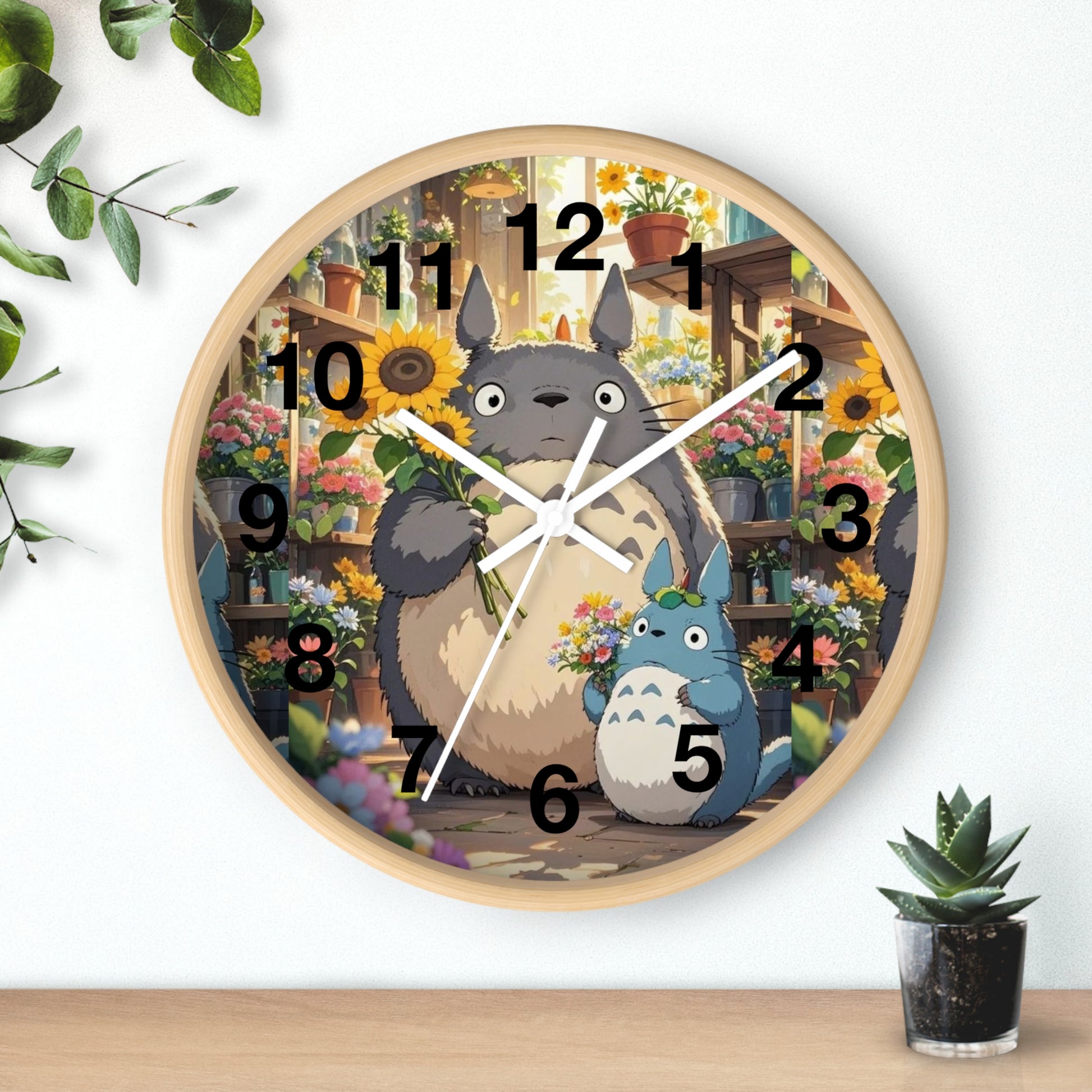 Whimsical Totoro Wall Clock – Cozy Home Decor for Anime Lovers, Gift for Birthdays, Nursery, Handmade Clock, Cute Wall Art