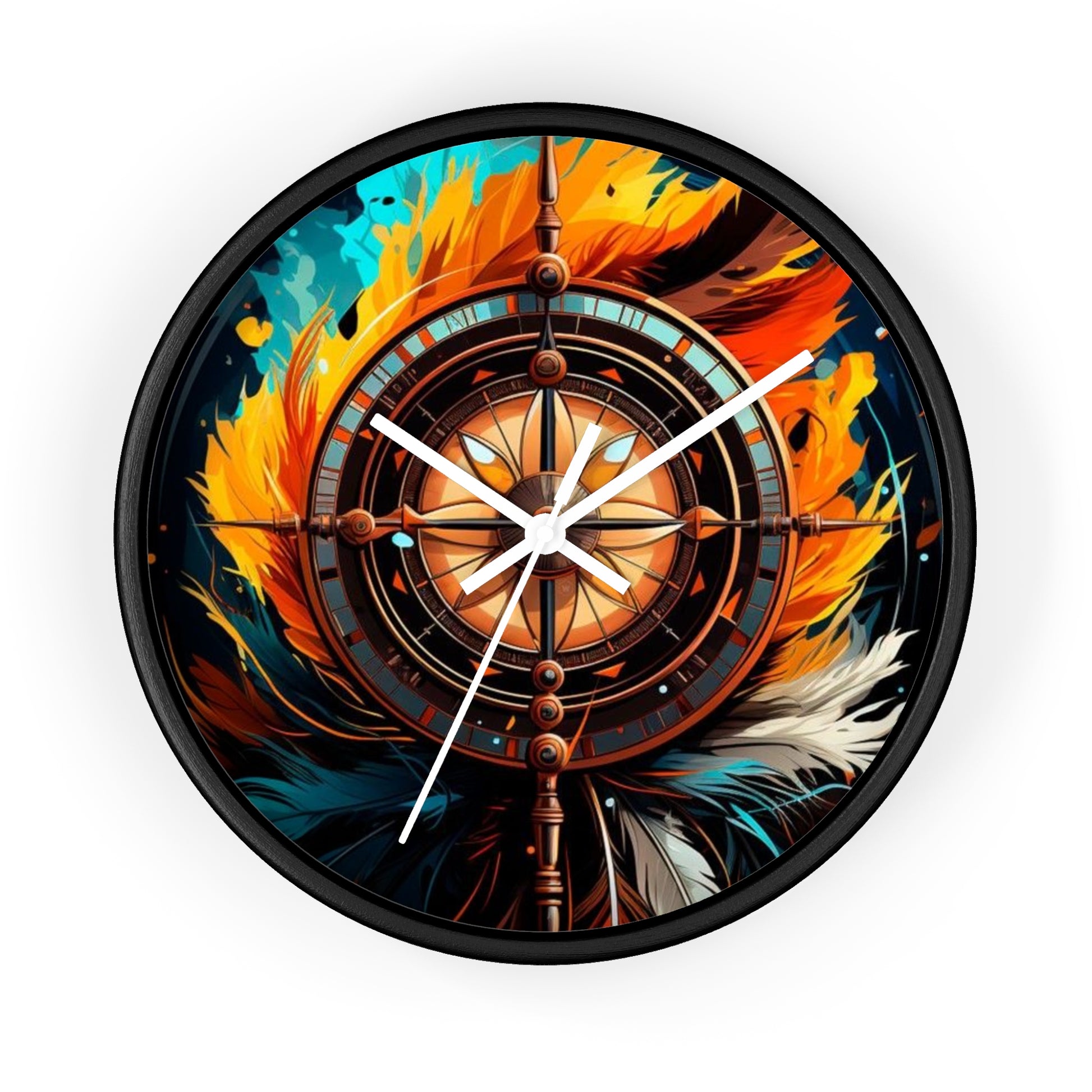 Vibrant Fire-Inspired Wall Clock, Home Decor for Bohemian Style, Unique Gift for Birthdays, Art Lovers, and Housewarming