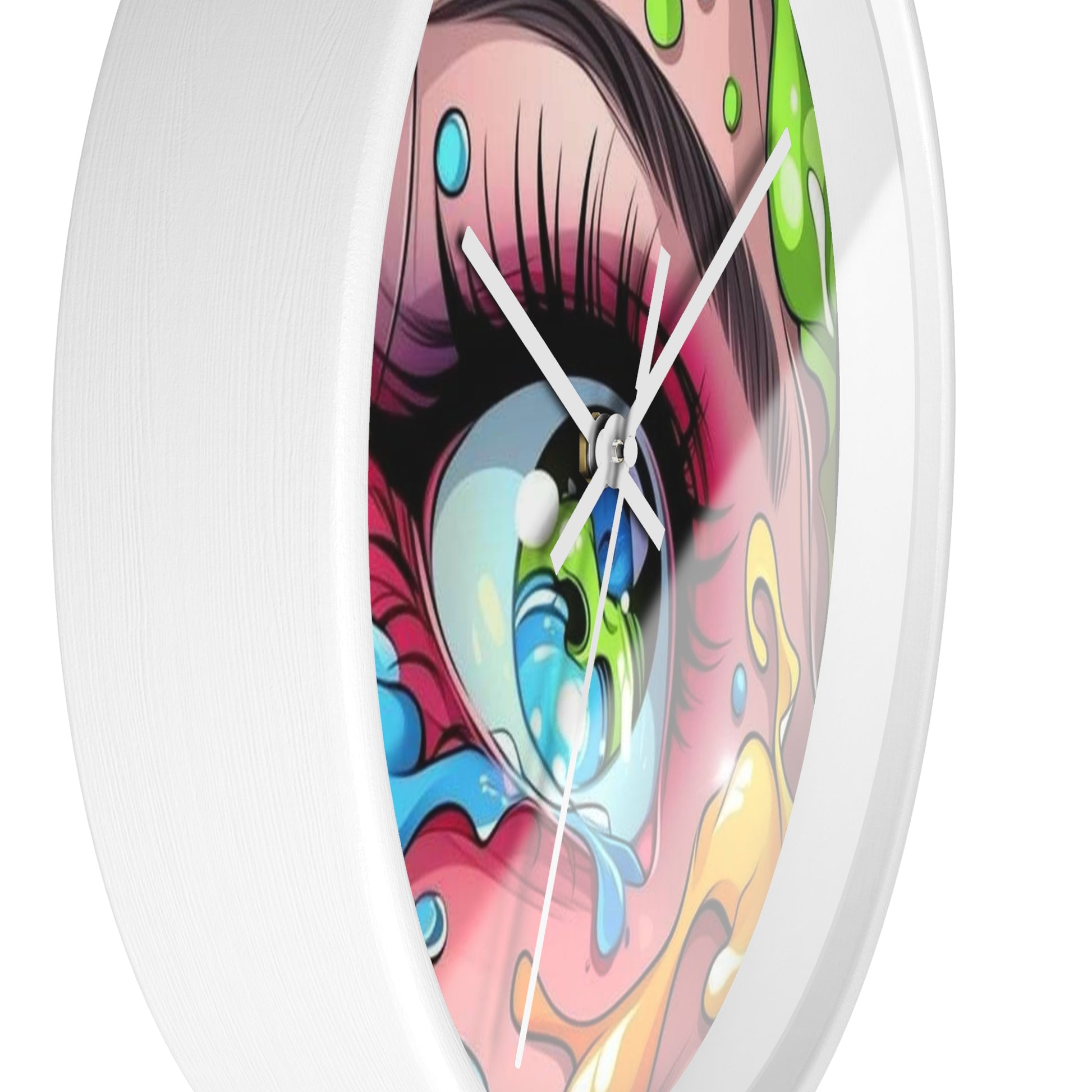 Vibrant Artistic Wall Clock - Eye Design, Colorful Home Decor, Unique Gift, Modern Art, Bedroom Wall Art, Handmade Clock
