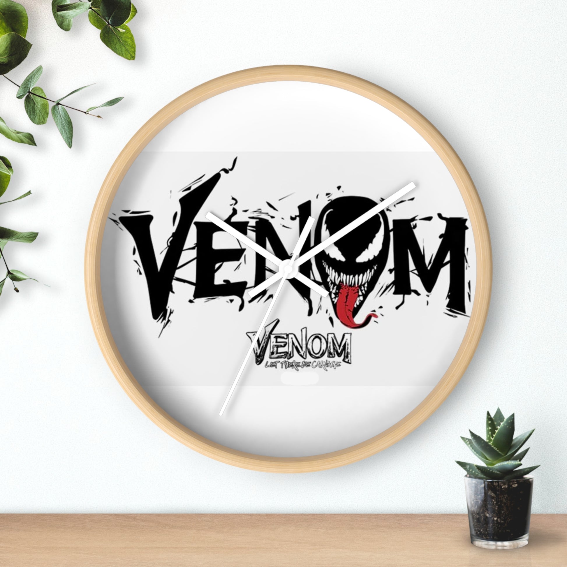 Venom-Inspired Wall Clock for Marvel Fans, Unique Decor, Gift for Comic Lovers, Nerd Room Decor, Stylish Timepiece