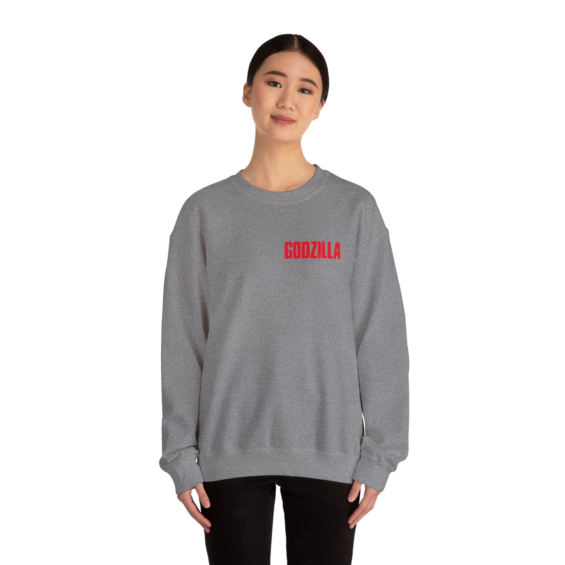 Godzilla Unisex Heavy Blend Crewneck Sweatshirt, Casual Wear, Movie Merch, Gift for Fans, Cozy Layering for All Seasons, Unique Streetwear