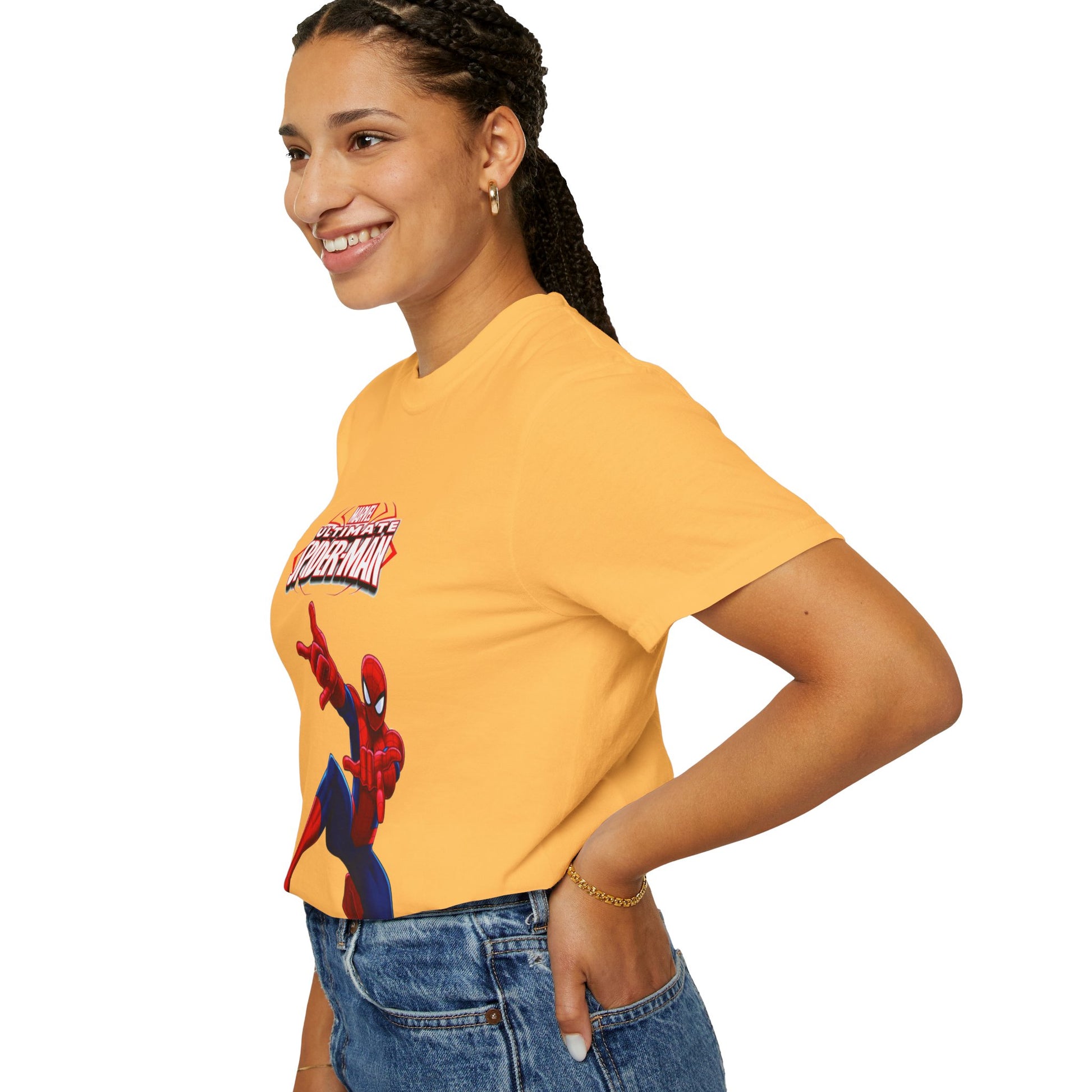 Marvel Spider-Man Unisex Garment-Dyed T-Shirt, Superhero Tee, Comic Fan Gift, Casual Wear, Birthday, Kids Clothing