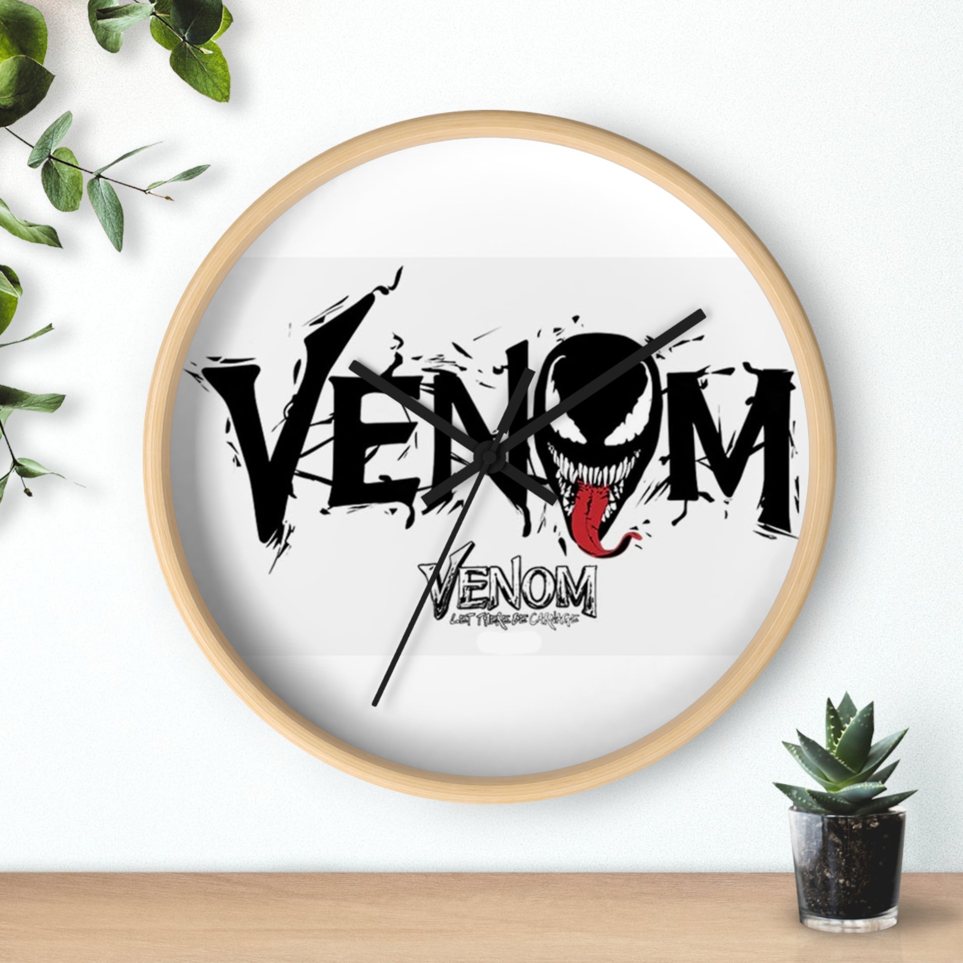 Venom-Inspired Wall Clock for Marvel Fans, Unique Decor, Gift for Comic Lovers, Nerd Room Decor, Stylish Timepiece