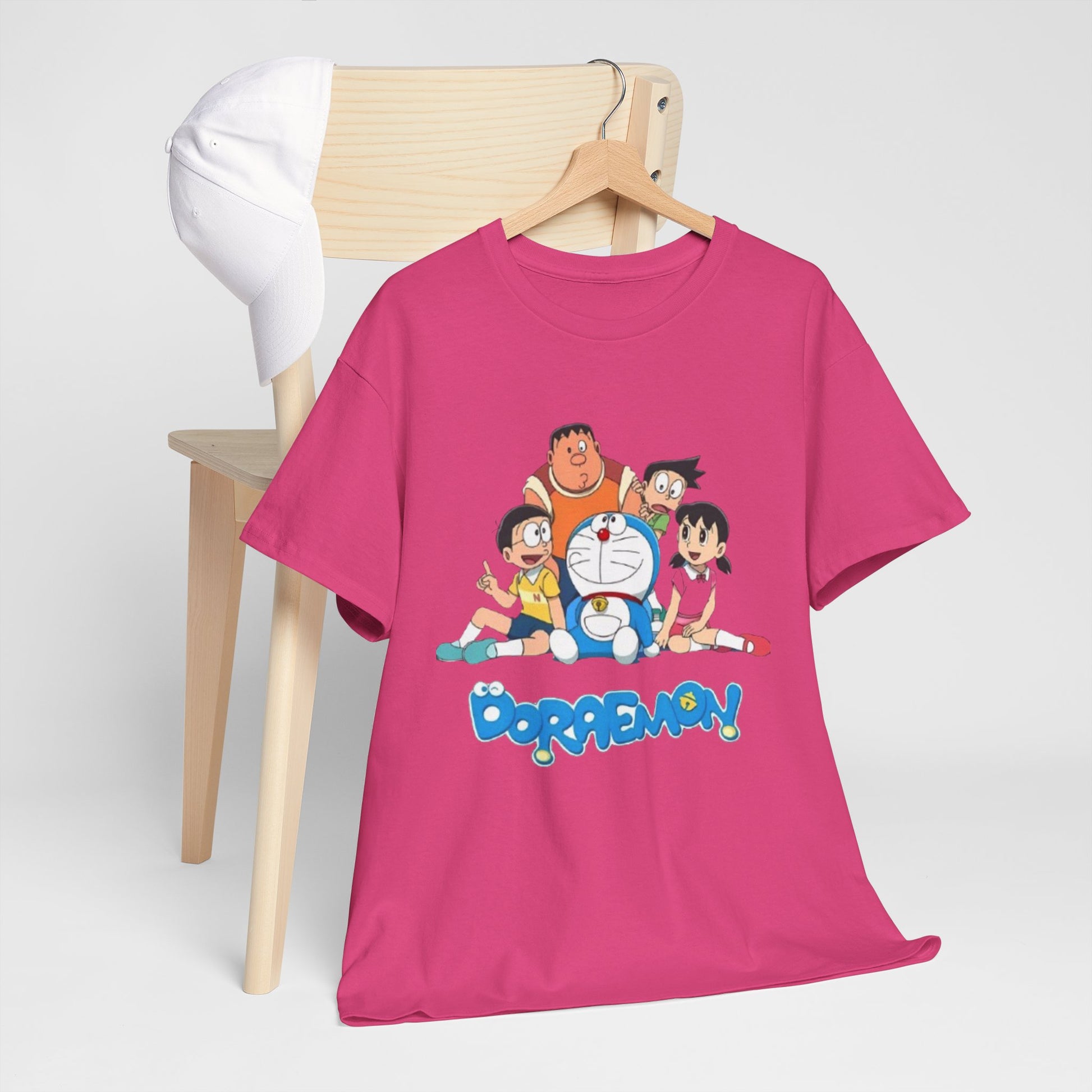 Doraemon Vintage Cartoon Unisex Tee - Nostalgic Gift for Fans, Oversized Cotton Shirt, Anime Merchandise, Casual Wear, Everyday Comfort
