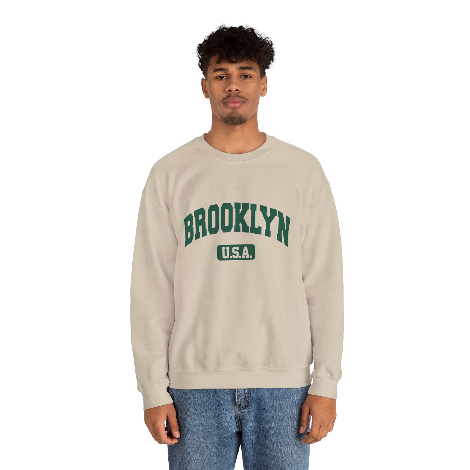 cool print Brooklyn Graphic Crewneck Sweatshirt, Cozy Unisex Sweatshirt, Casual Streetwear, Perfect Gift for Friends, Fall Layering Essential