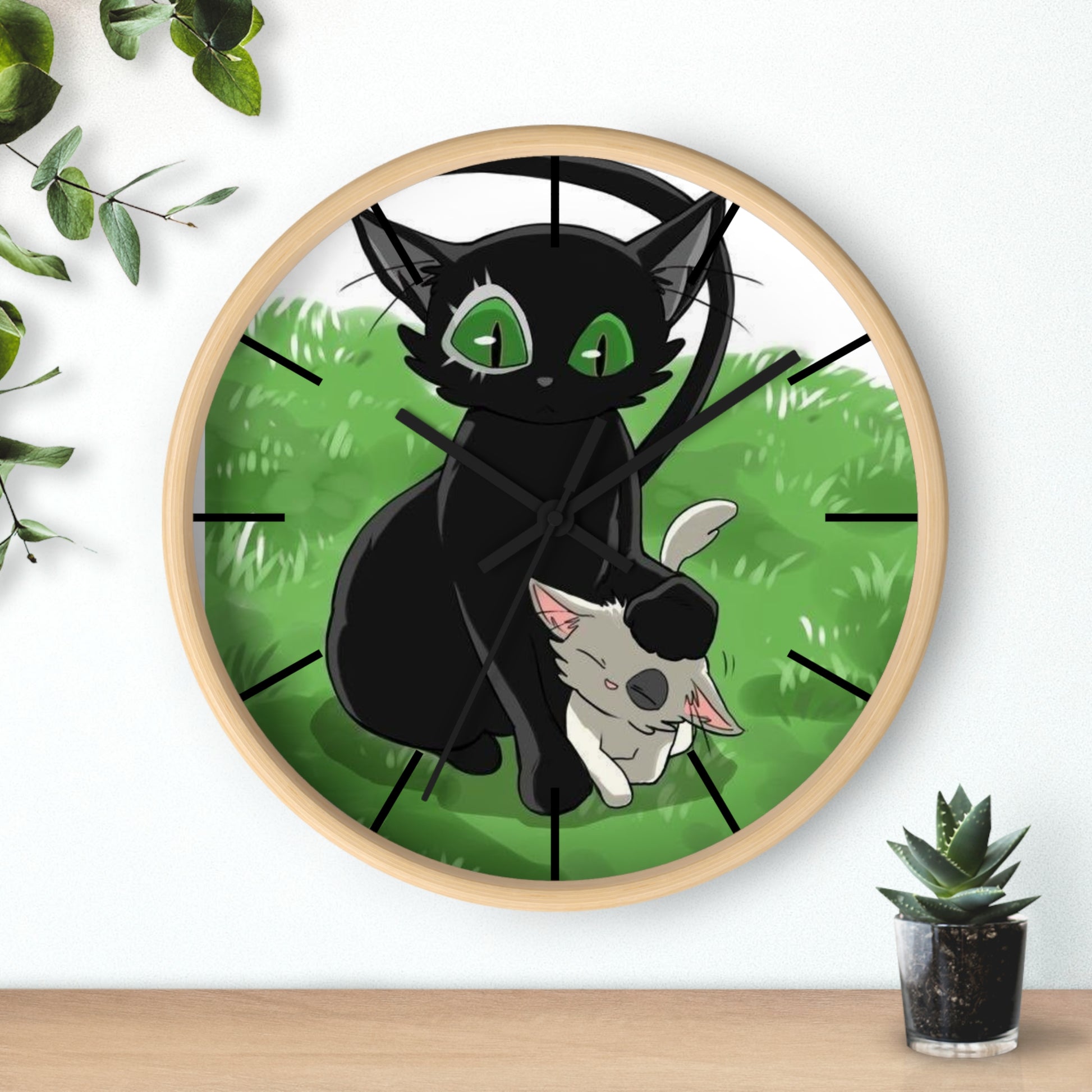 SUZUME Wall Clock, Anime Lover Home Decor, Kids Room Clock, Whimsical Clock Design, Pet Lover Gift