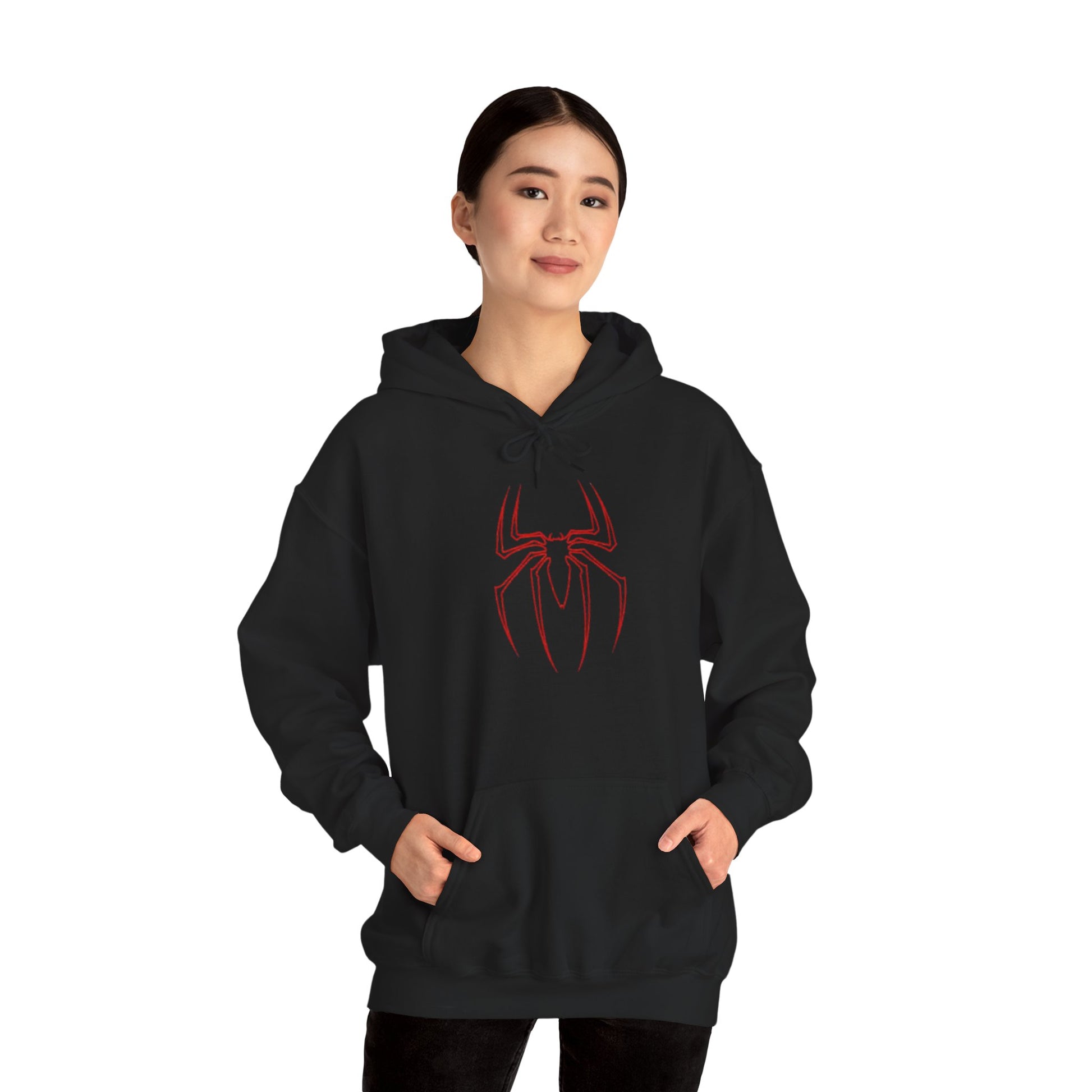 Spider-Man Inspired Heavy Blend Hoodie for Fans, Graphic Sweatshirt for Comic Lovers, Unisex Movie Apparel, Gift Idea for Birthdays, Cosplay