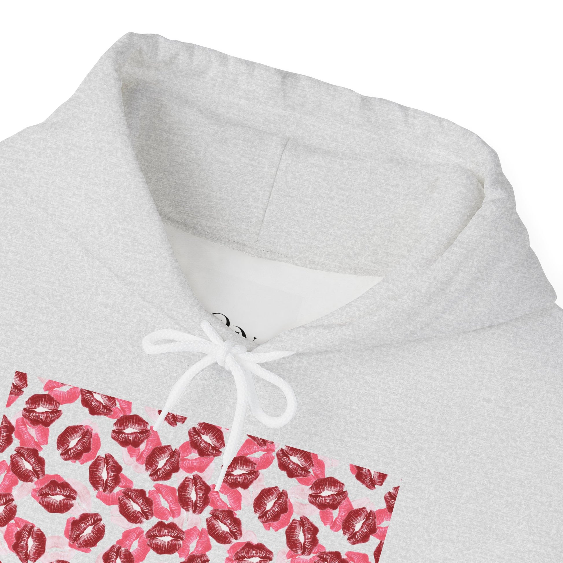 kiss print Cozy Floral Pattern Hoodie - Casual Fashion, Perfect for Gifting, Unisex Style, Comfortable Sweatshirt, Great for All Seasons