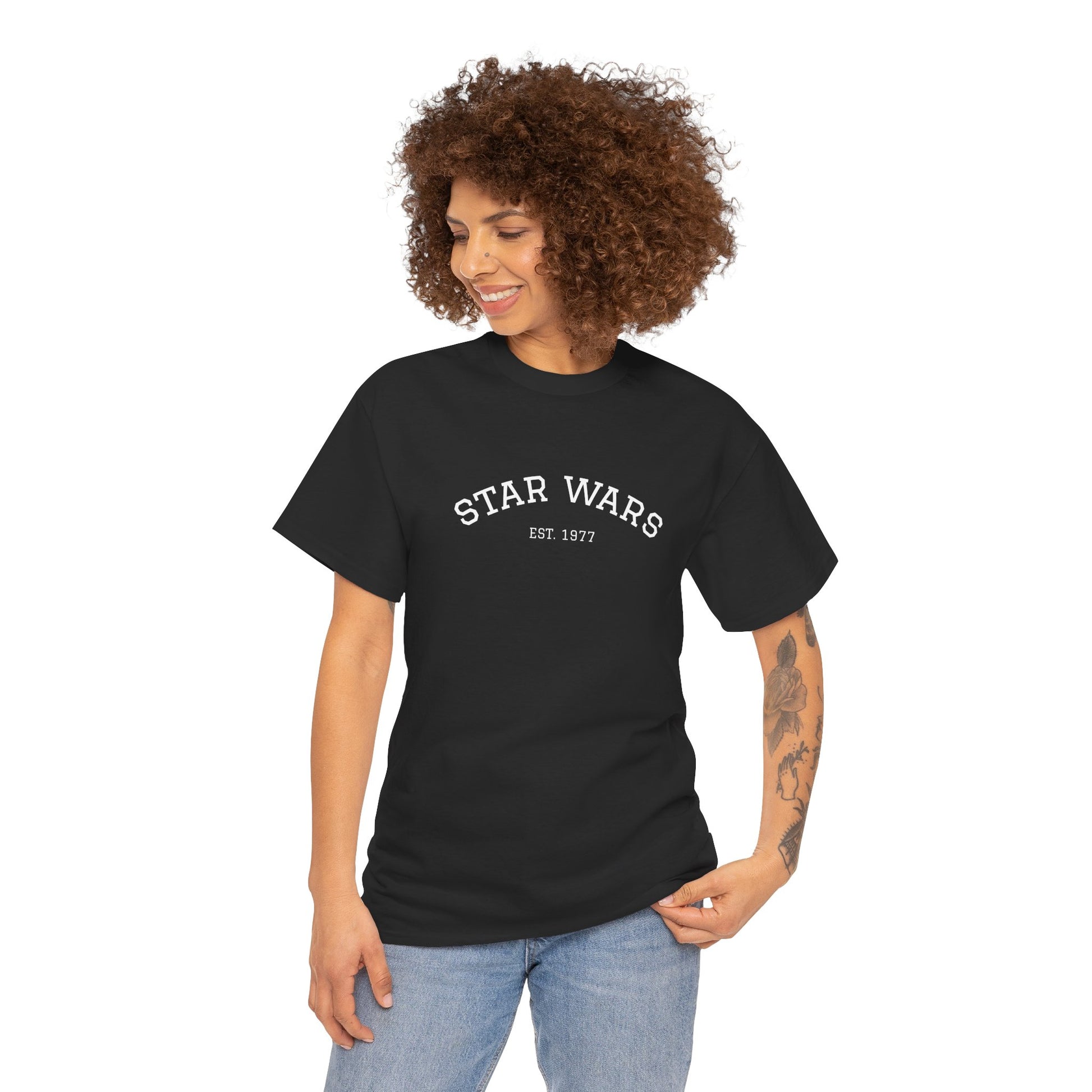 Star Wars Unisex Heavy Cotton Tee, Graphic Tee for Fans, Nerdy Gift, Casual Wear, Star Wars Merch, Movie Apparel