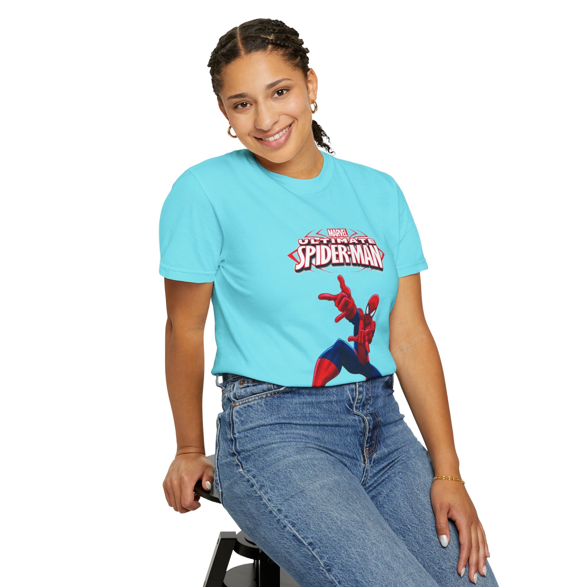 Marvel Spider-Man Unisex Garment-Dyed T-Shirt, Superhero Tee, Comic Fan Gift, Casual Wear, Birthday, Kids Clothing