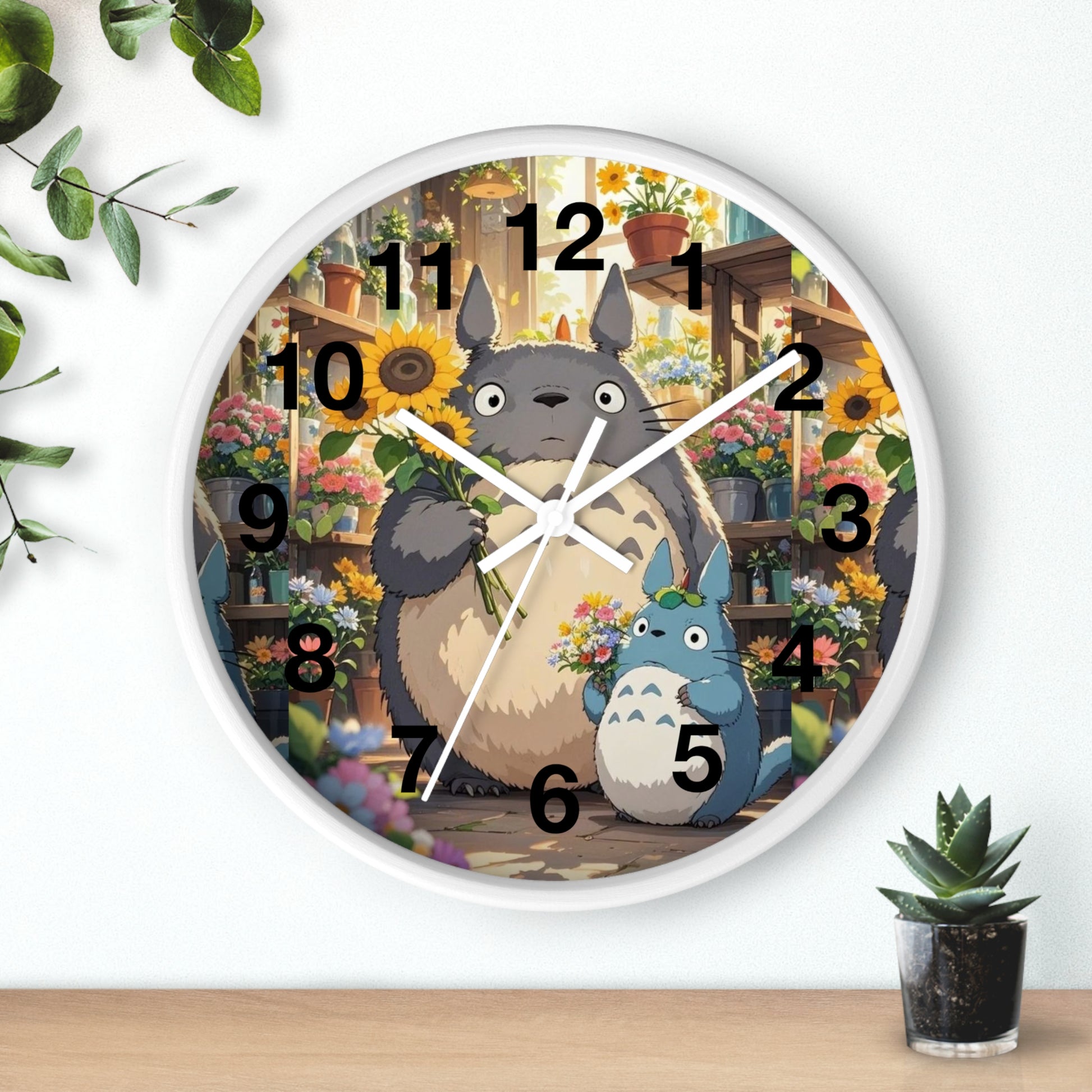 Whimsical Totoro Wall Clock – Cozy Home Decor for Anime Lovers, Gift for Birthdays, Nursery, Handmade Clock, Cute Wall Art