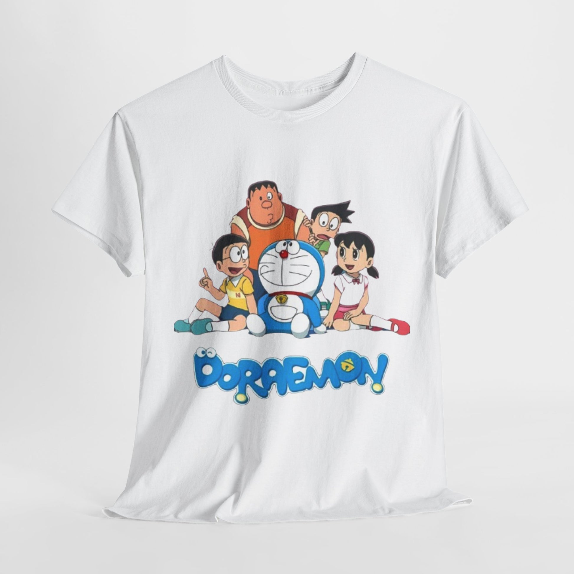Doraemon Vintage Cartoon Unisex Tee - Nostalgic Gift for Fans, Oversized Cotton Shirt, Anime Merchandise, Casual Wear, Everyday Comfort